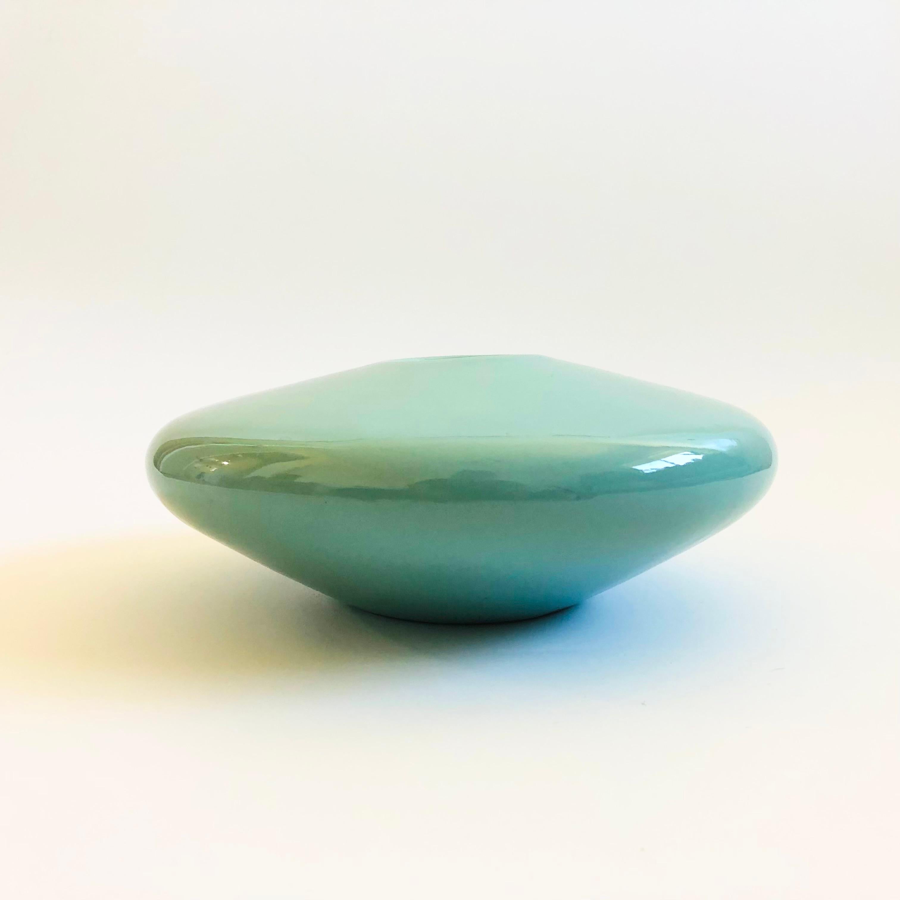 Post-Modern 1980s Large Postmodern Celadon Vase by Haeger