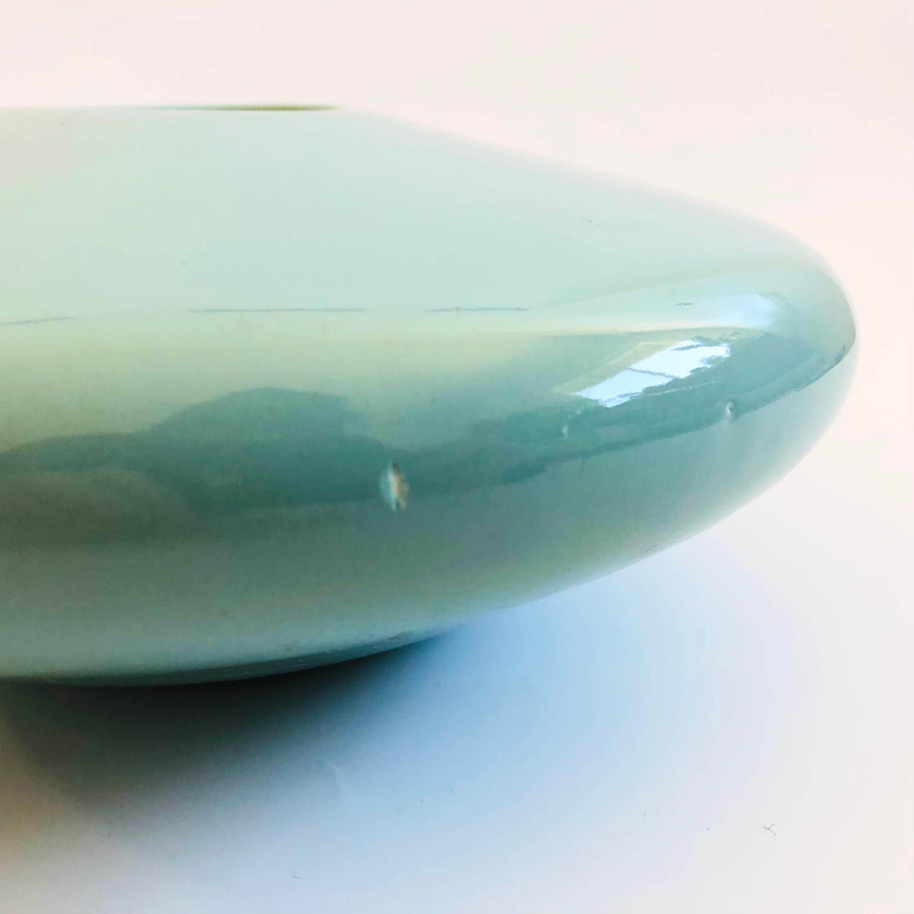 Late 20th Century 1980s Large Postmodern Celadon Vase by Haeger