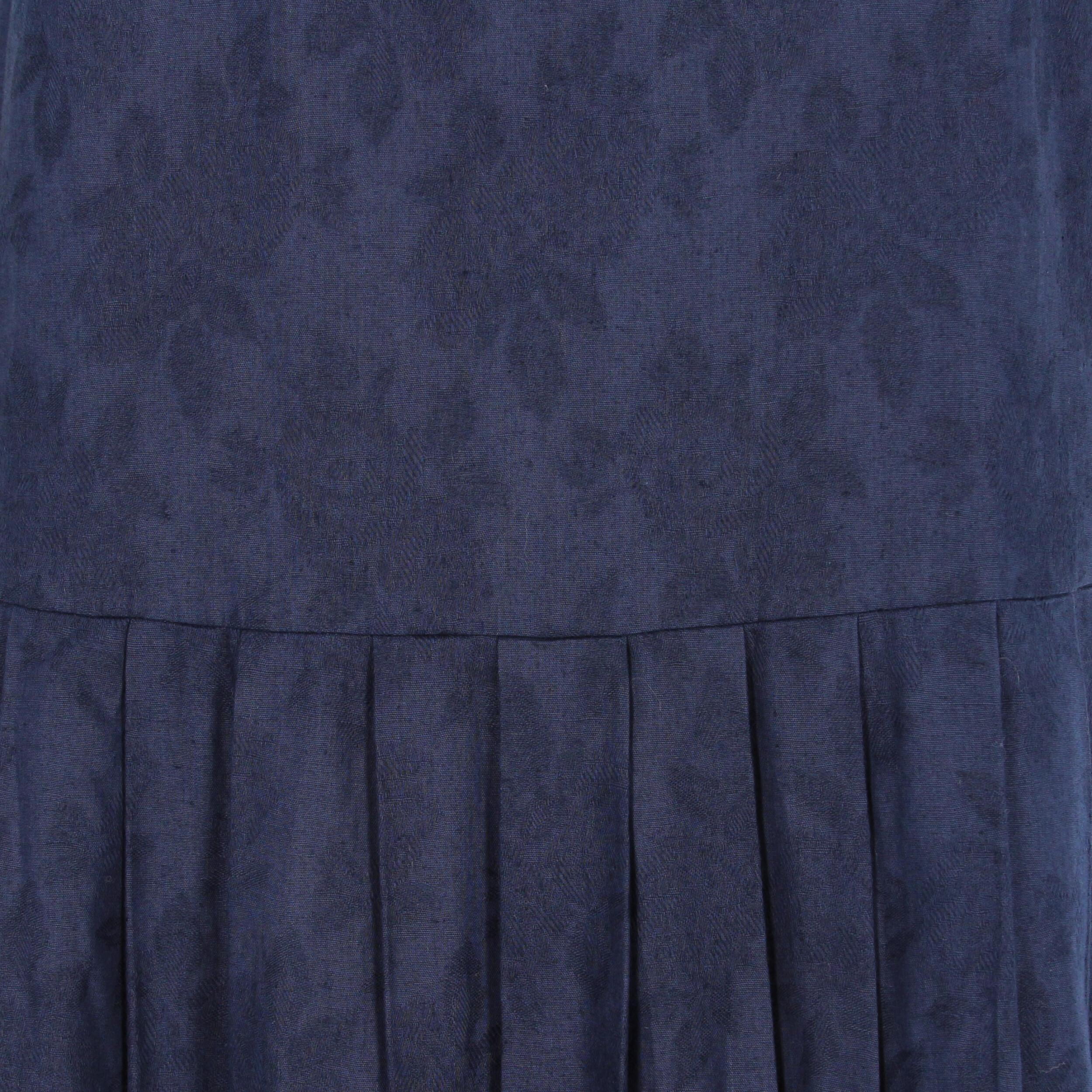 Black 1980s Laura Ashley Blue Dress