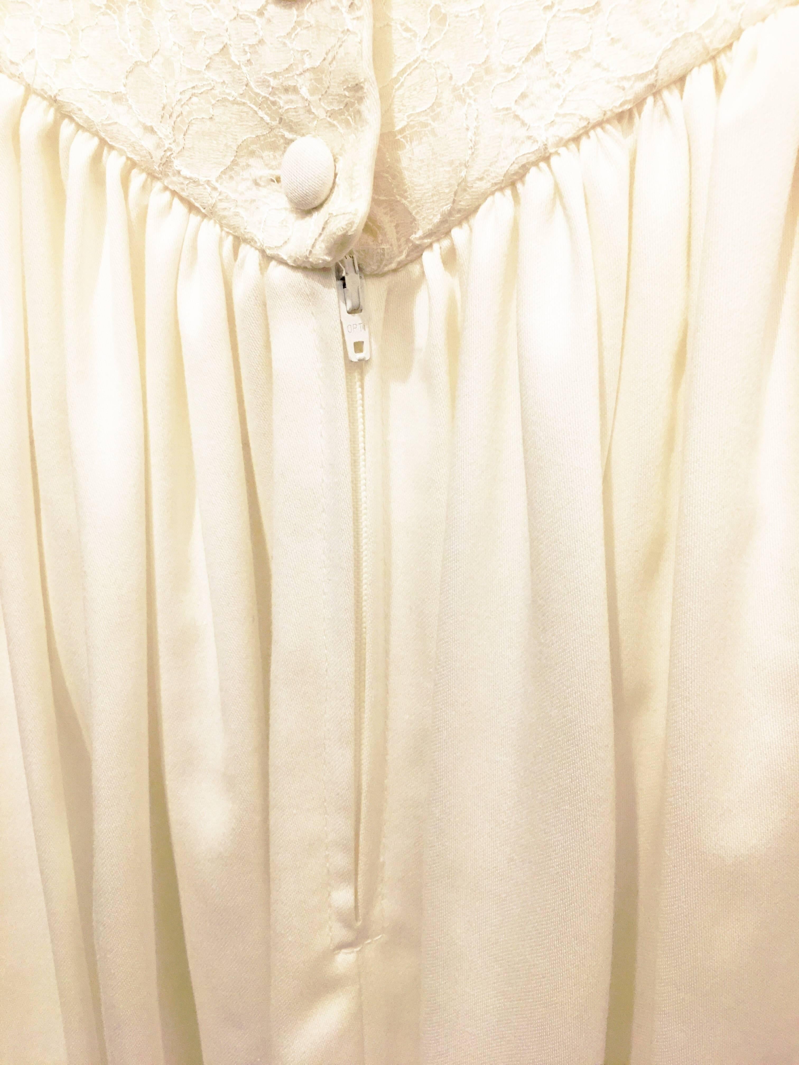 1980s Laura Ashley Lace Bodice Wedding Dress  For Sale 2