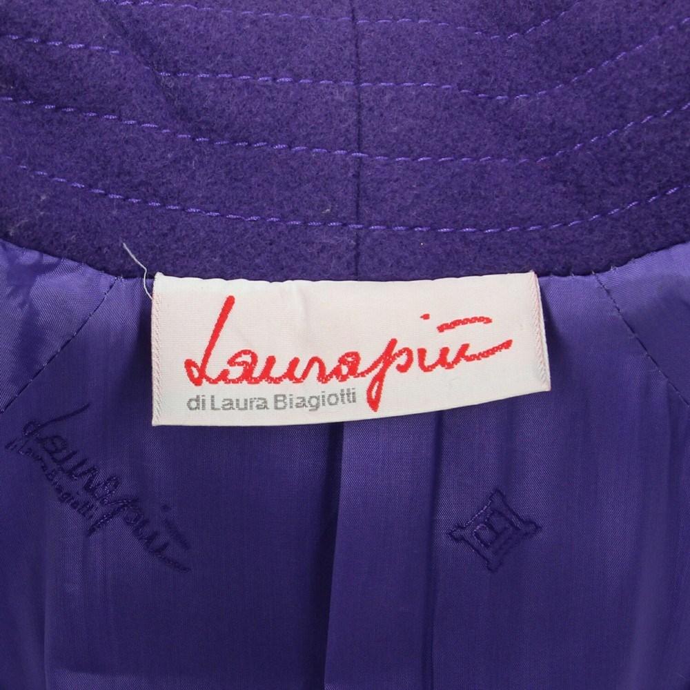 Purple 1980s “Laurapiù” by Laura Biagiotti purple wool coat