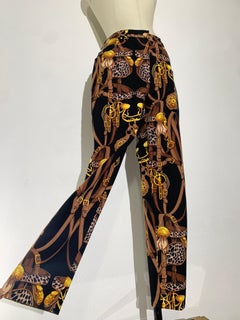 1980s Laurel Western-Inspired Print Black Denim Pants Jeans