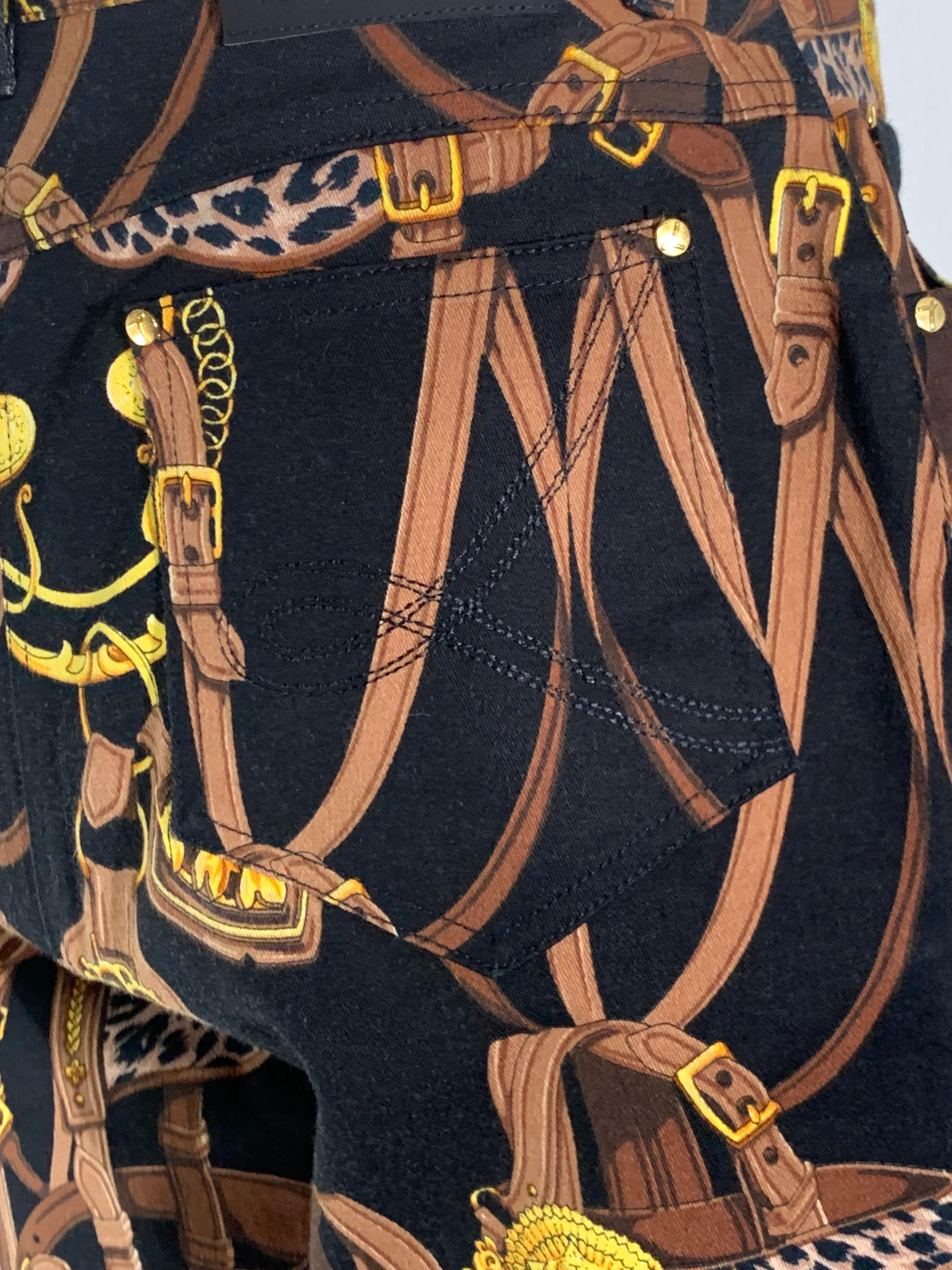 Pantaloni di jeans neri con stampa western Laurel degli anni '80 in vendita 2