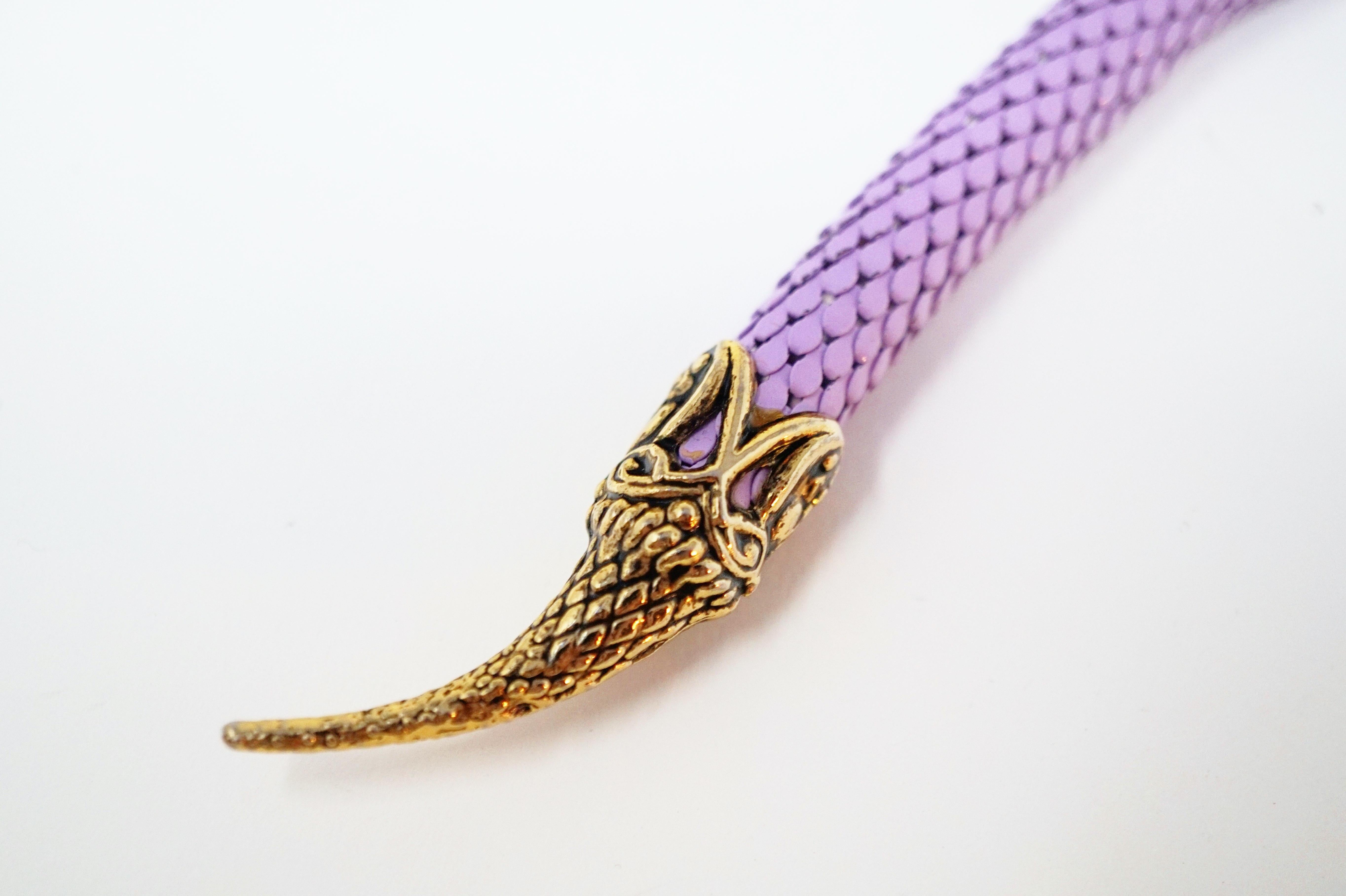 1980s Lavender Mesh Snake Belt or Necklace by DL Auld Co, Signed In Good Condition In McKinney, TX