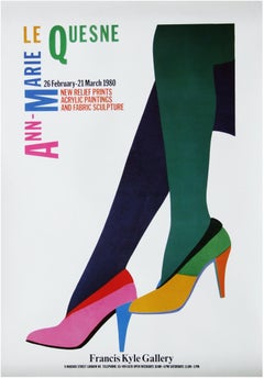 1980s Le Quesne Art Exhibition Poster Pop Art Heels