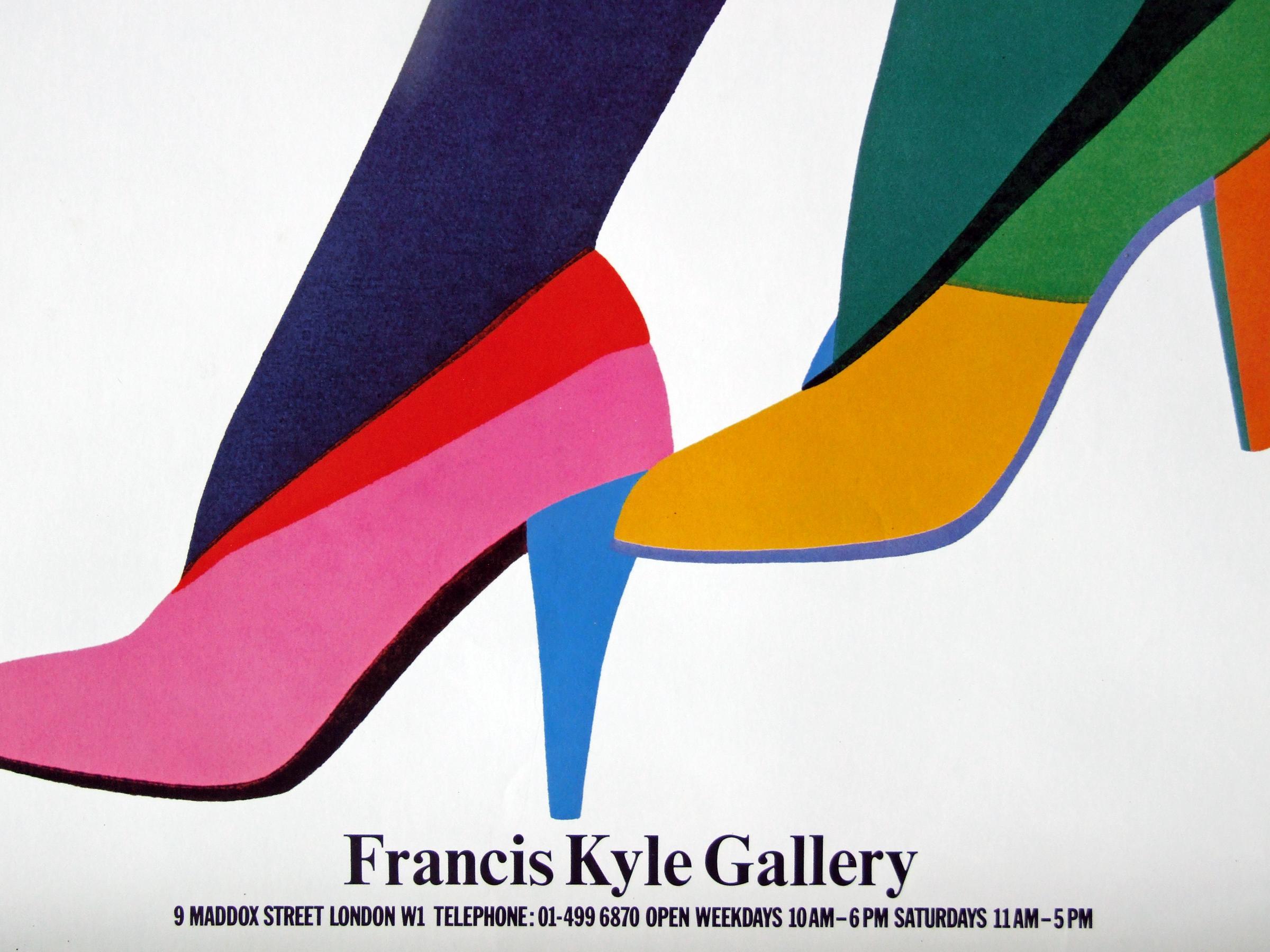 British 1980s Le Quesne Art Exhibition Poster Pop Art Heels For Sale
