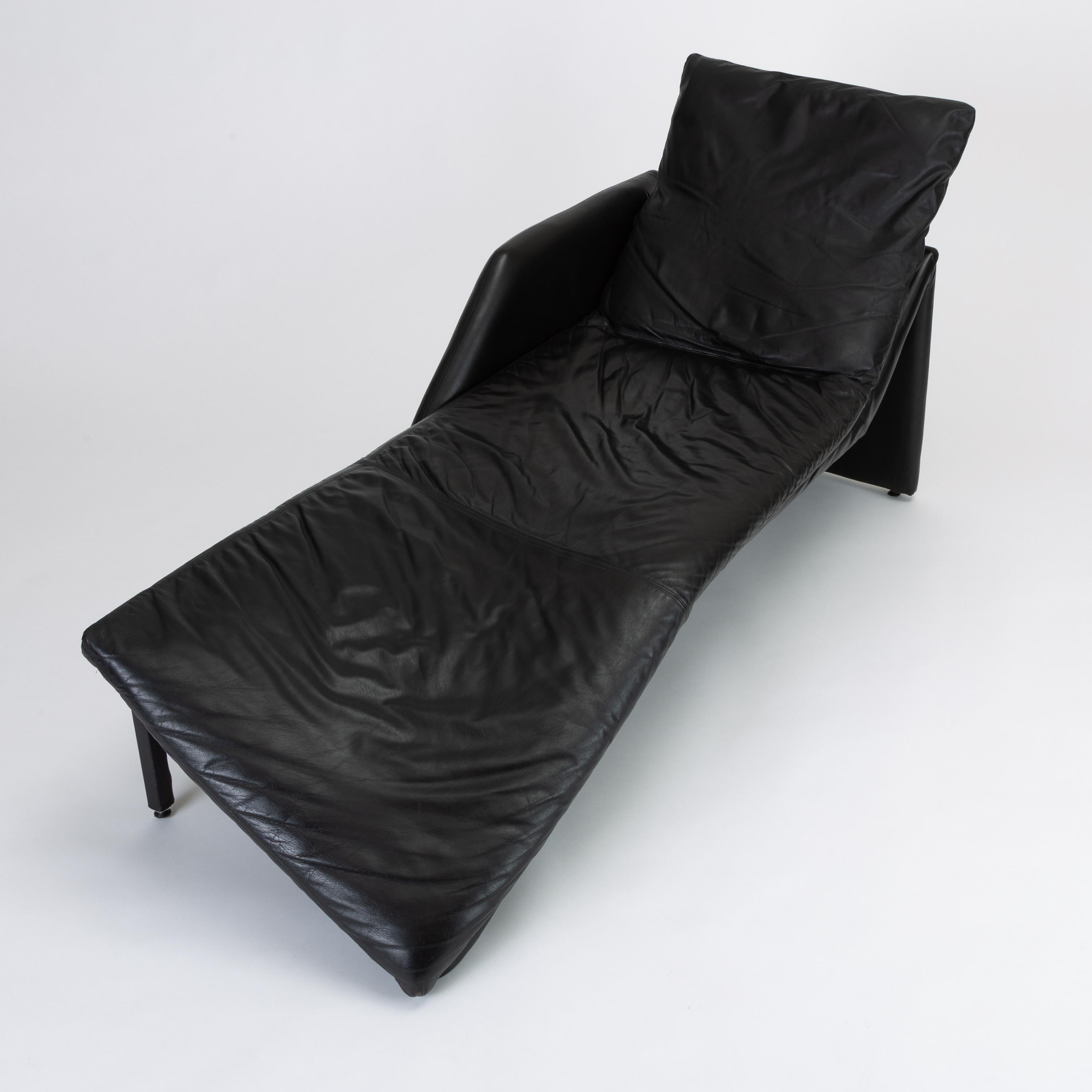 20th Century 1980s Leather Chaise Lounge by Preview