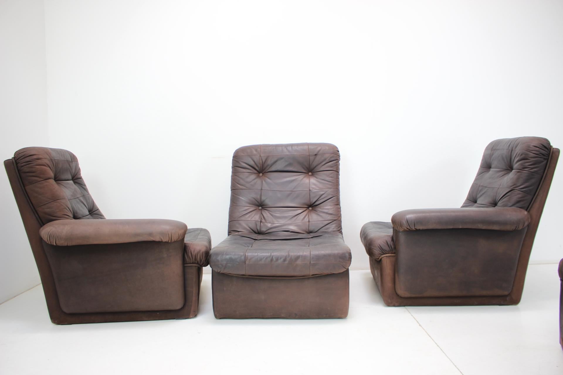 1980s Leather Modular Five Seater Sofa For Sale 6