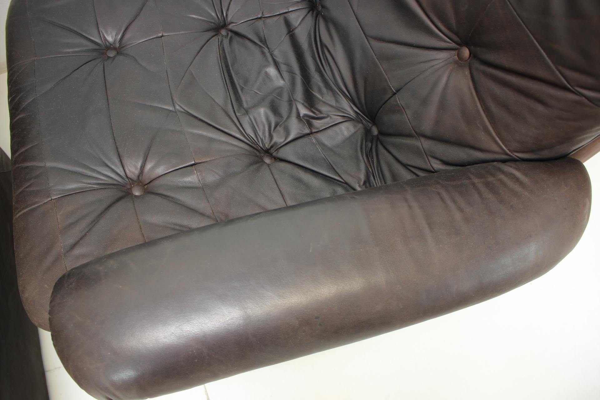 1980s Leather Modular Five Seater Sofa For Sale 8