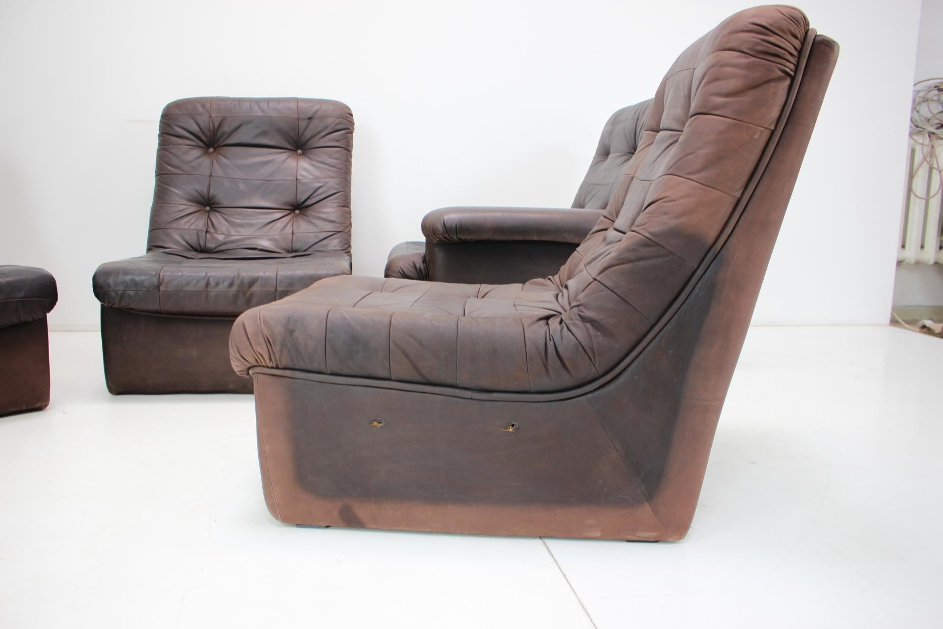 1980s Leather Modular Five Seater Sofa For Sale 10