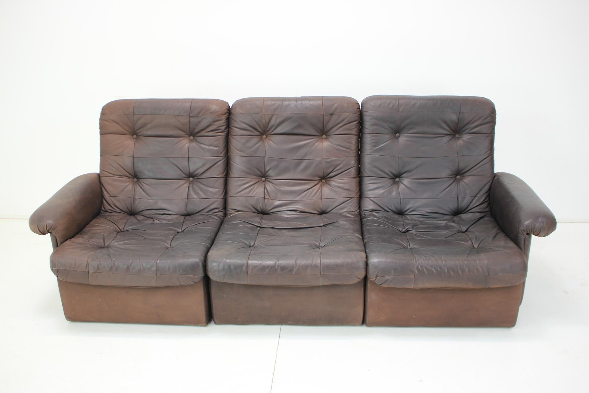 1980s Leather Modular Five Seater Sofa For Sale 12