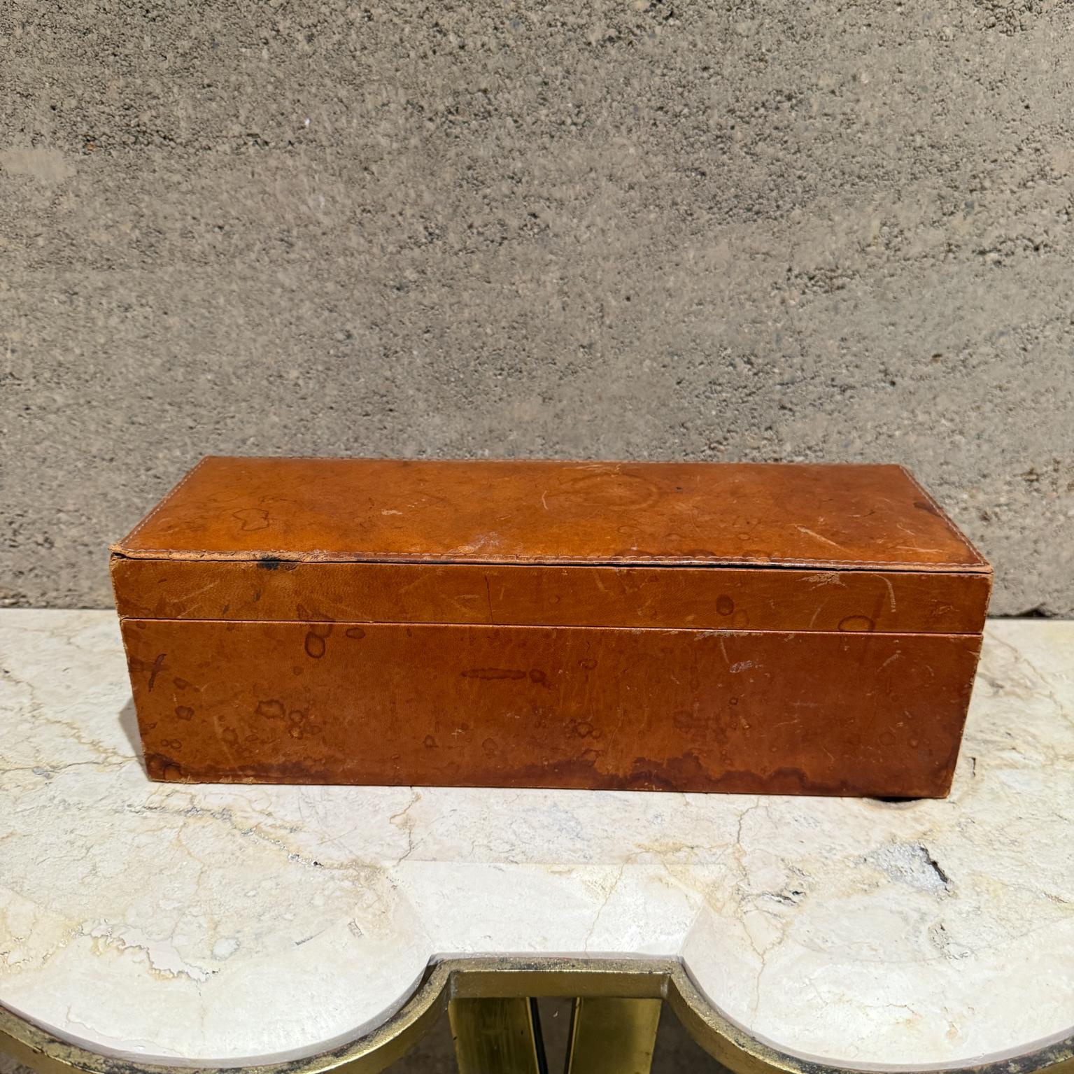 1980s Leather Sectioned Box Piel Canela Juarez Città del Messico in vendita 1
