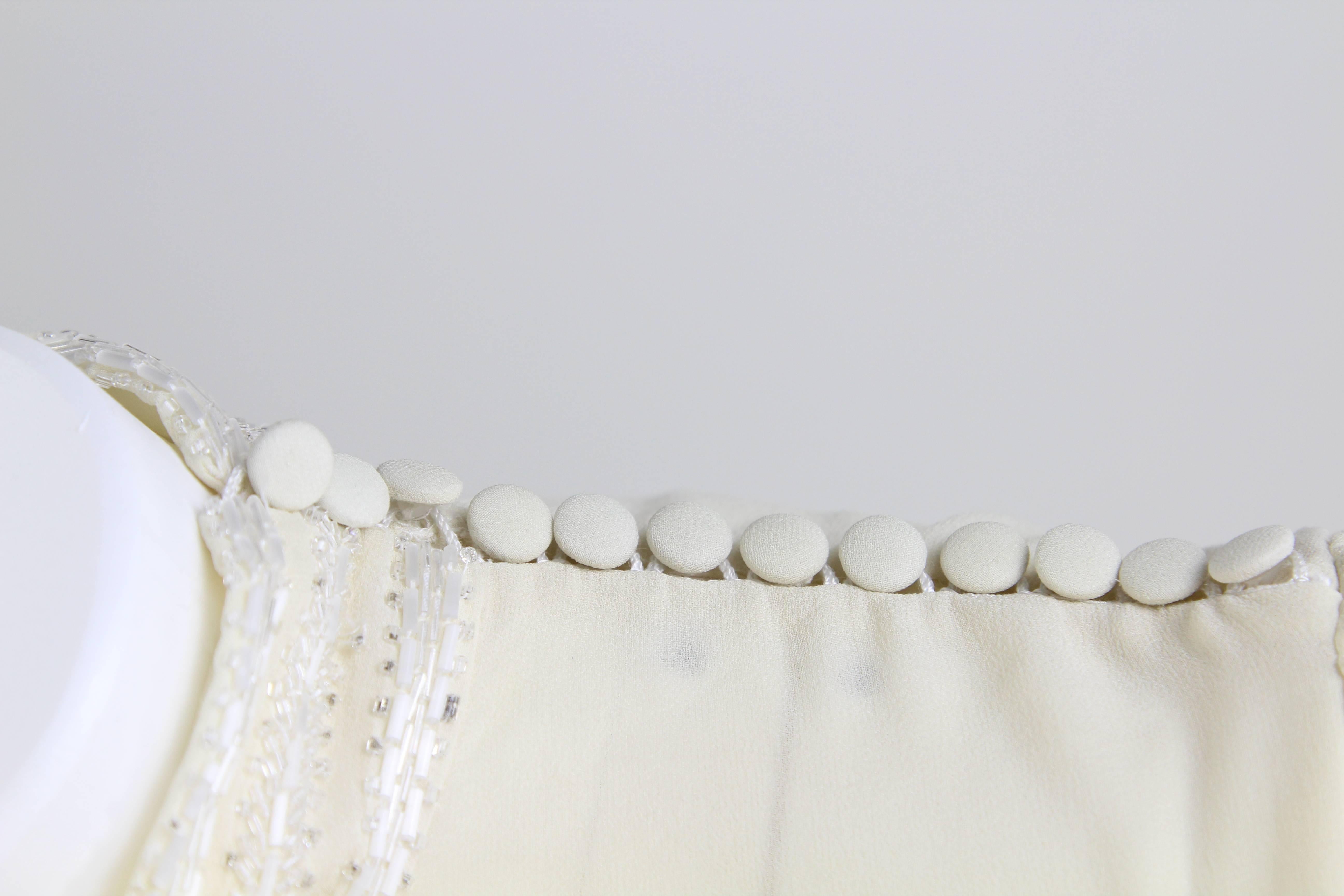 1980s Leggenda Cream White  Silk Dress  6
