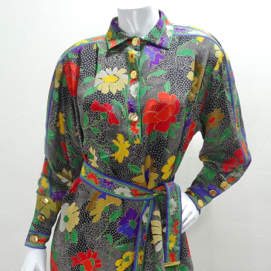 Gray 1980s Leonard Belted Tunic Dress For Sale