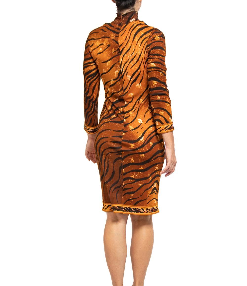 1980S Leonard Silk Jersey Tiger Print Dress For Sale 4