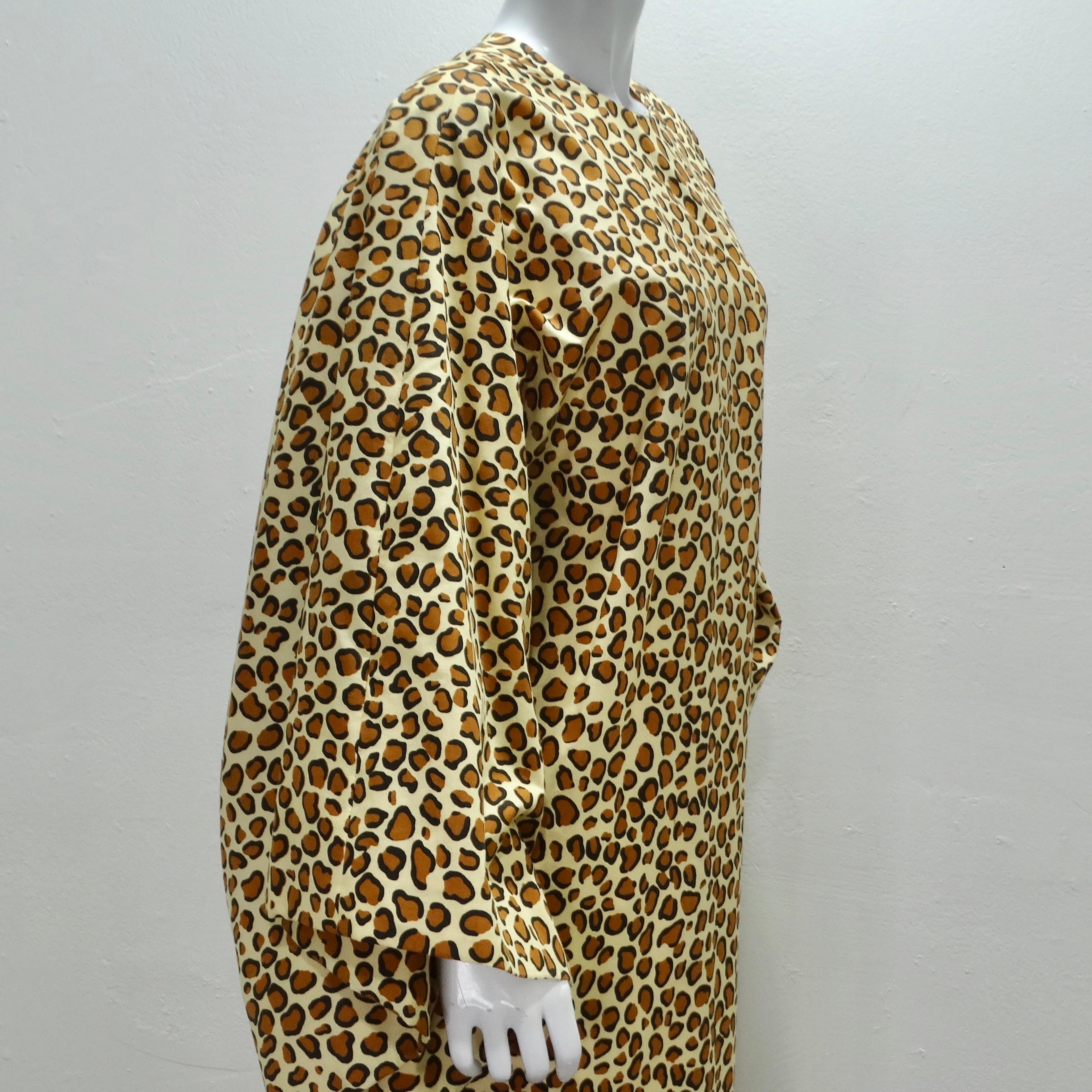 1980er Leopard-Kaftan-Kleid im Zustand „Hervorragend“ im Angebot in Scottsdale, AZ