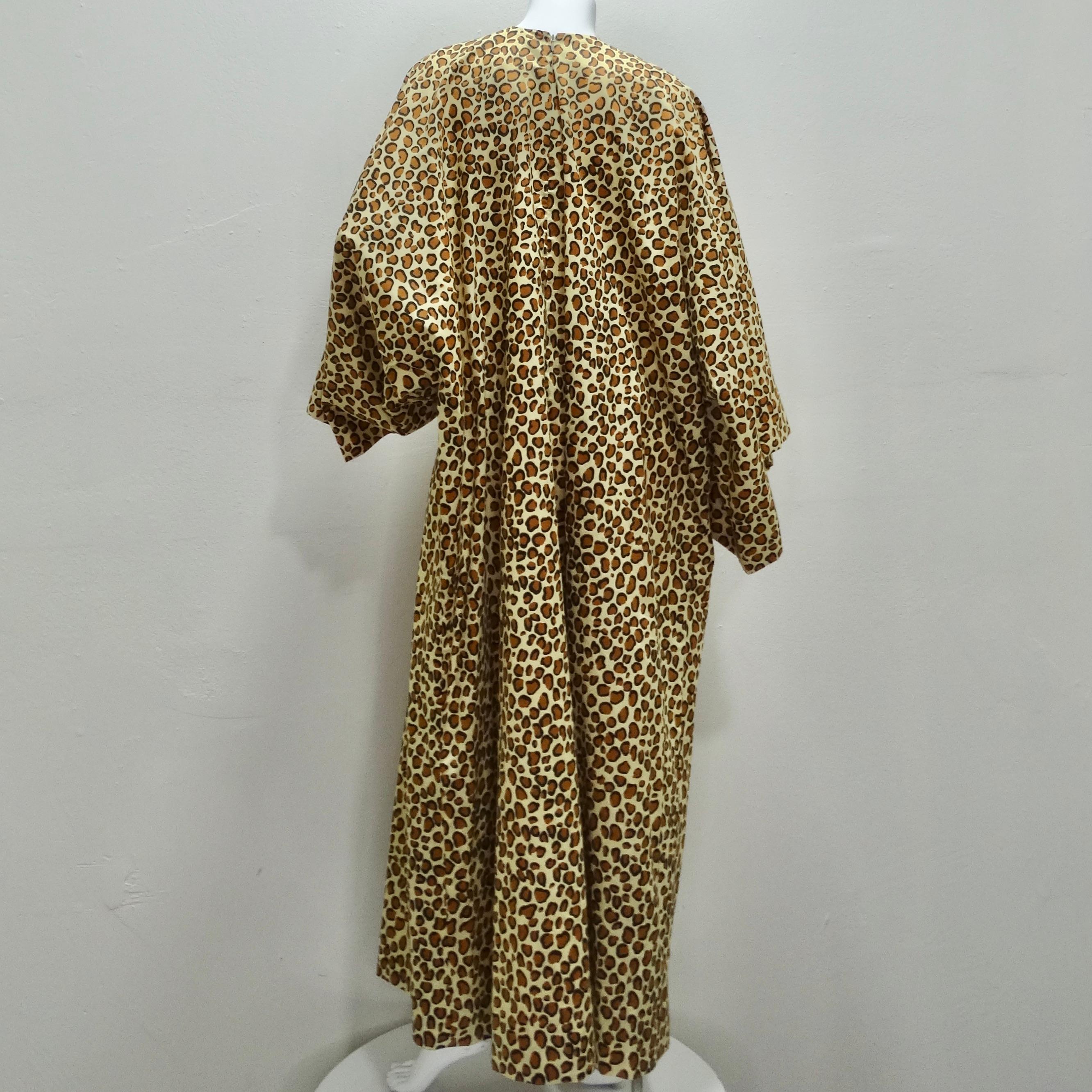 Women's or Men's 1980s Leopard Kaftan Dress For Sale