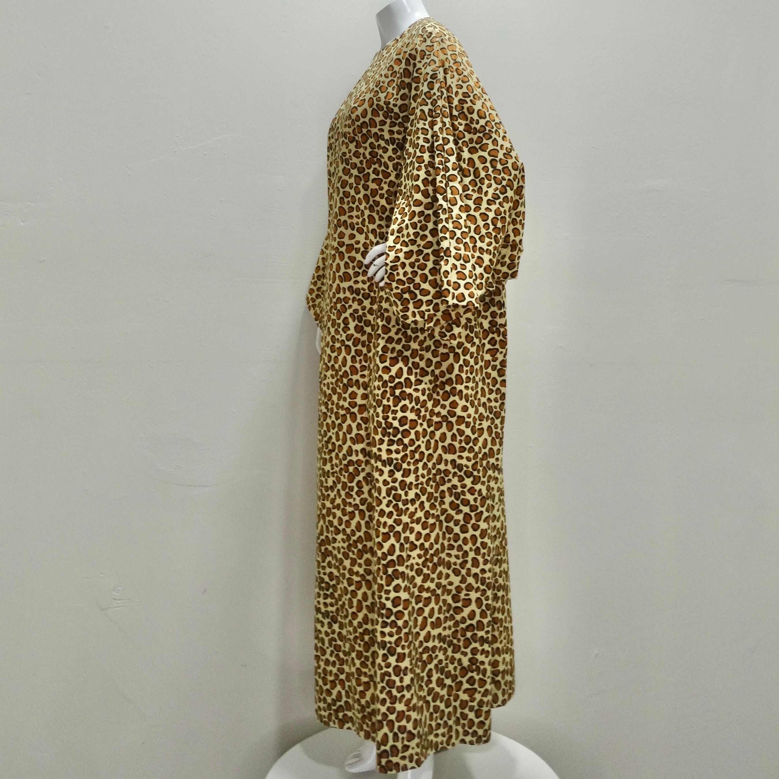 1980er Leopard-Kaftan-Kleid im Angebot 2