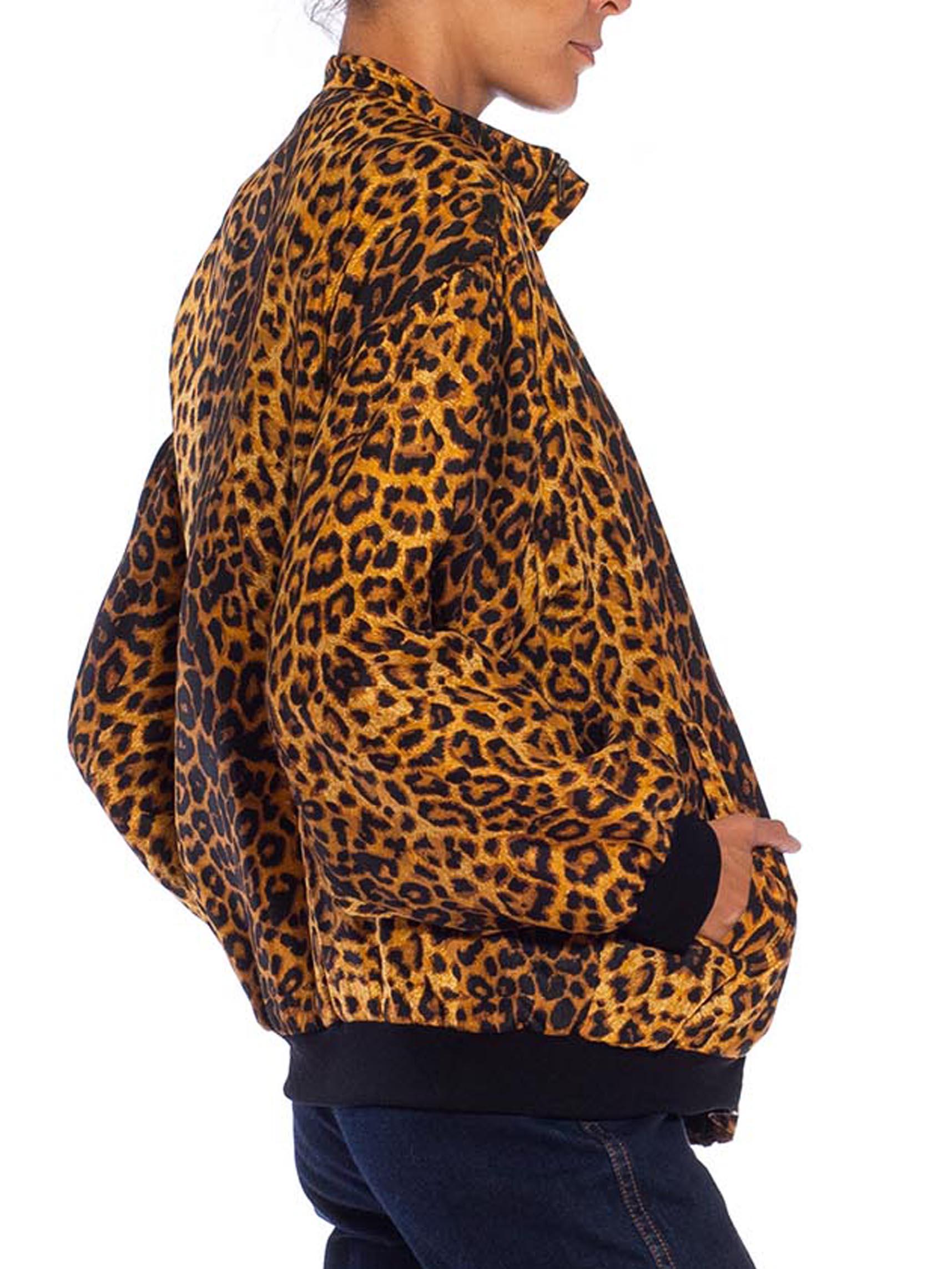 Men's 1980S Leopard Print Silk Jacket With Pockets