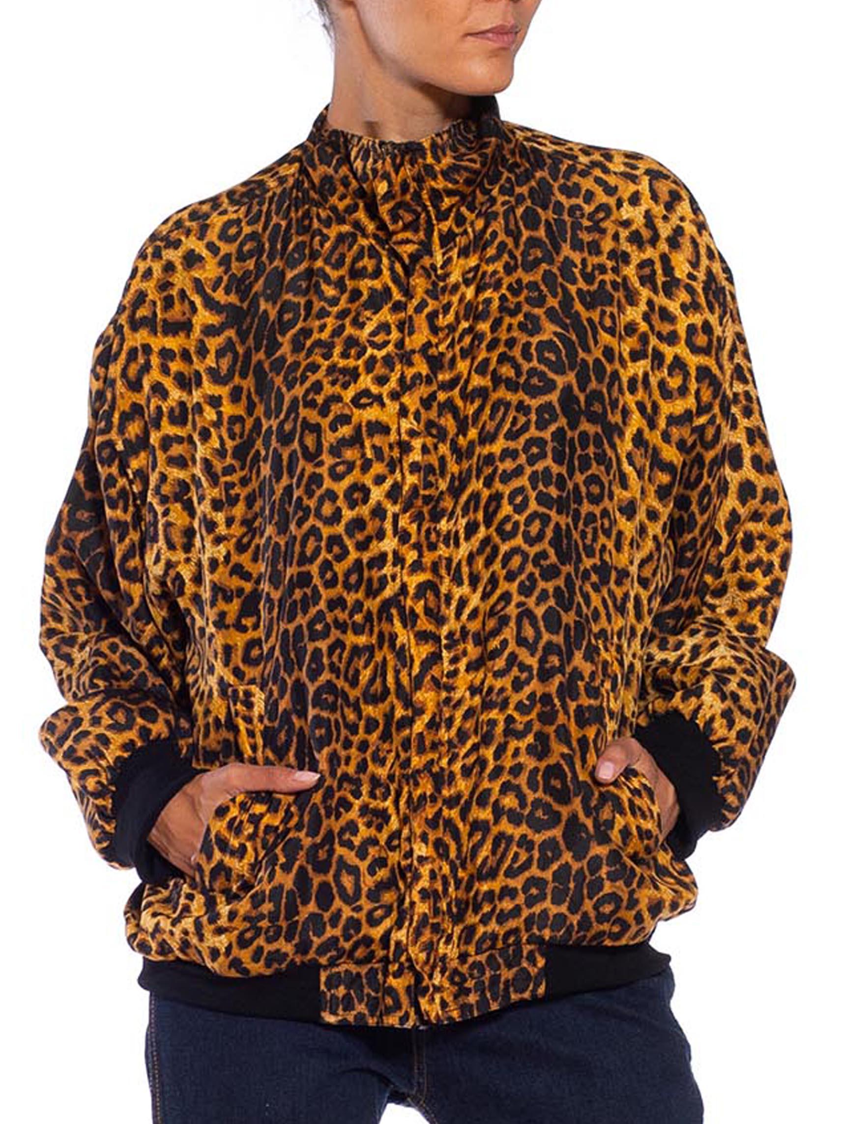 1980S Leopard Print Silk Jacket With Pockets 3