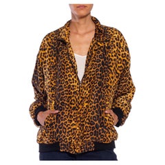1980S Leopard Print Silk Jacket With Pockets