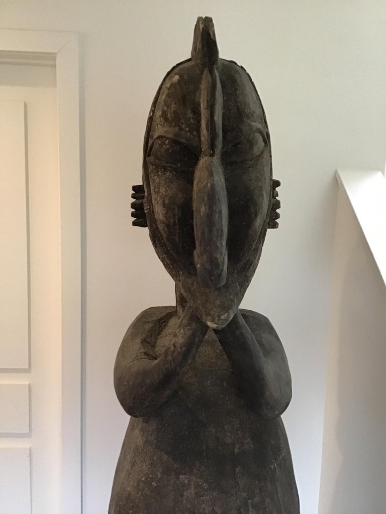 1980s LifeSize Carved Wood African Fertility Statue at 1stDibs