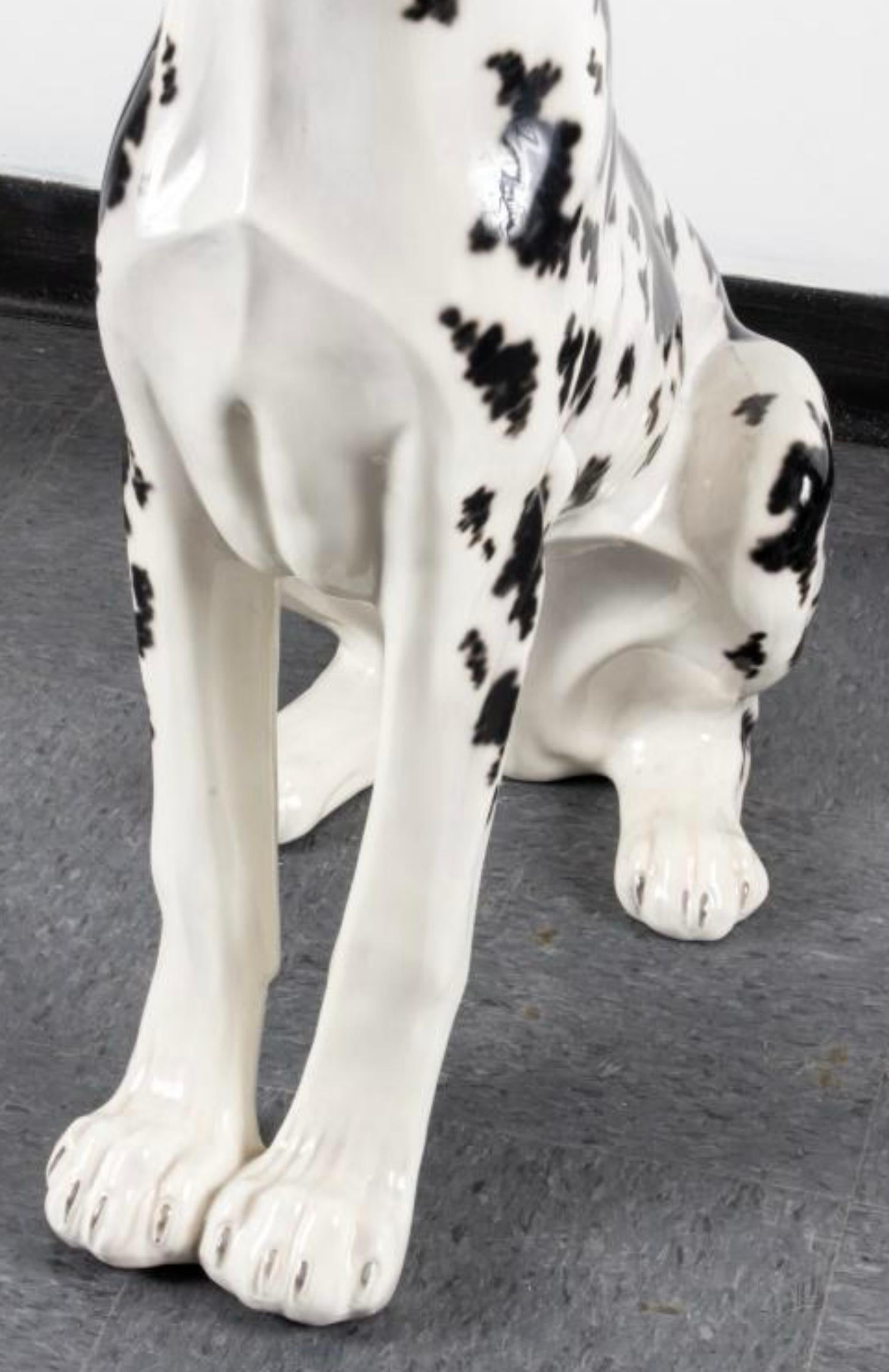 Años 80 Escultura de porcelana tamaño natural Gran Danés Arlequín De Hispania Lladro Victoriano en venta