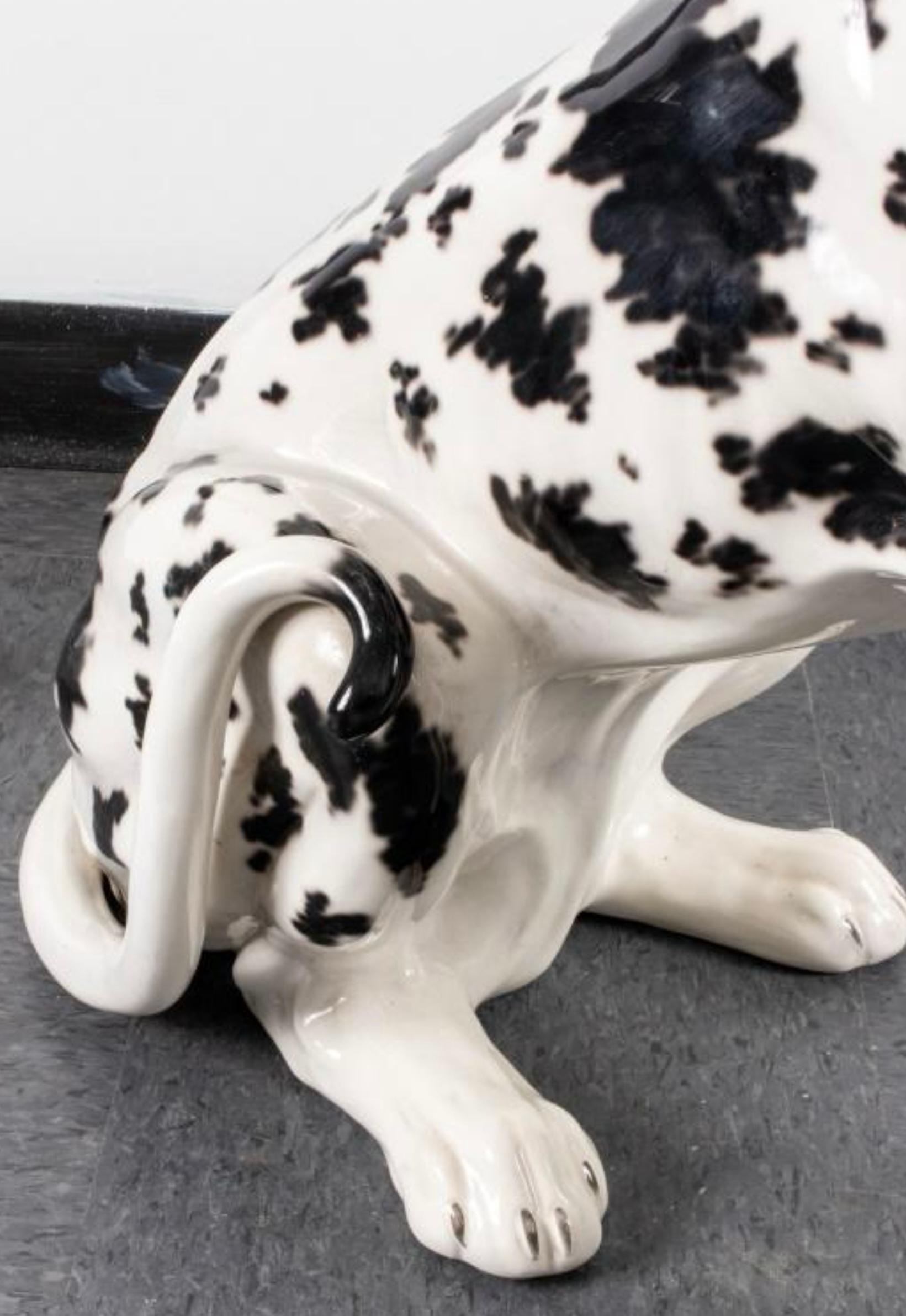 Años 80 Escultura de porcelana tamaño natural Gran Danés Arlequín De Hispania Lladro en venta 1