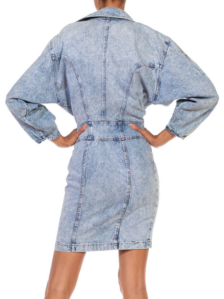 1980S Light Blue Acid Wash Cotton Denim Alaia Style Dress at 1stDibs | 80s  denim dress, 80s jean dress, 1980s denim dress