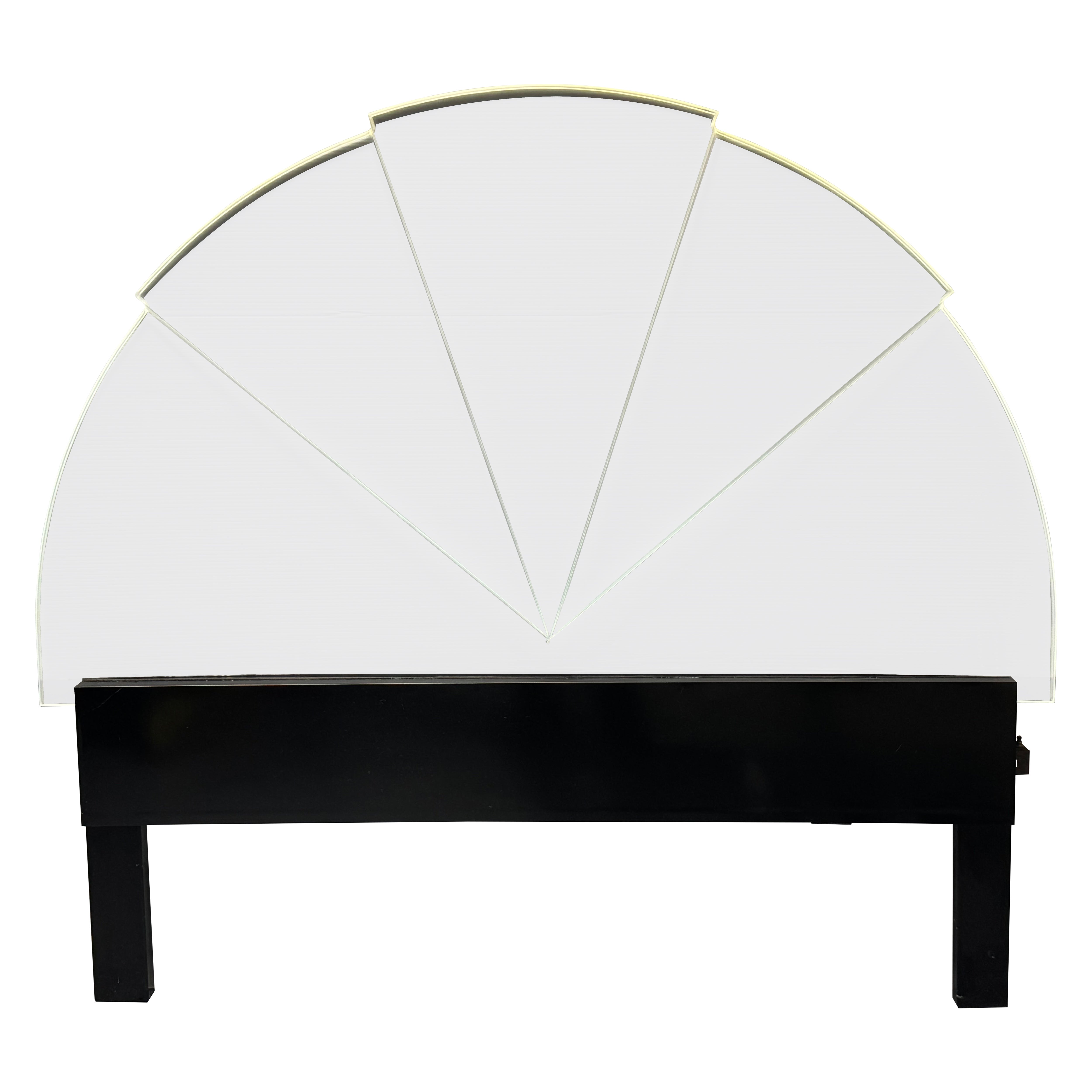 Tête de lit en acrylique lucite éclairée des années 1980