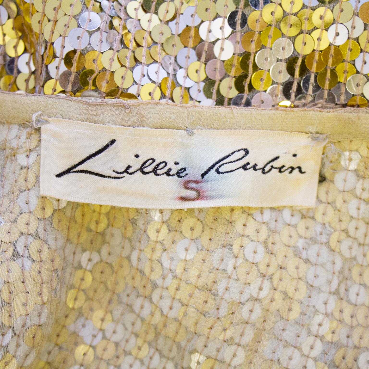 1980s Lillie Rubin Gold and Silver Sequin Ensemble  For Sale 1
