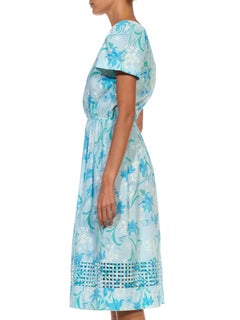 Lilly Pulitzer, abito anni '80 in cotone con stampa floreale e orlo a canestro con
