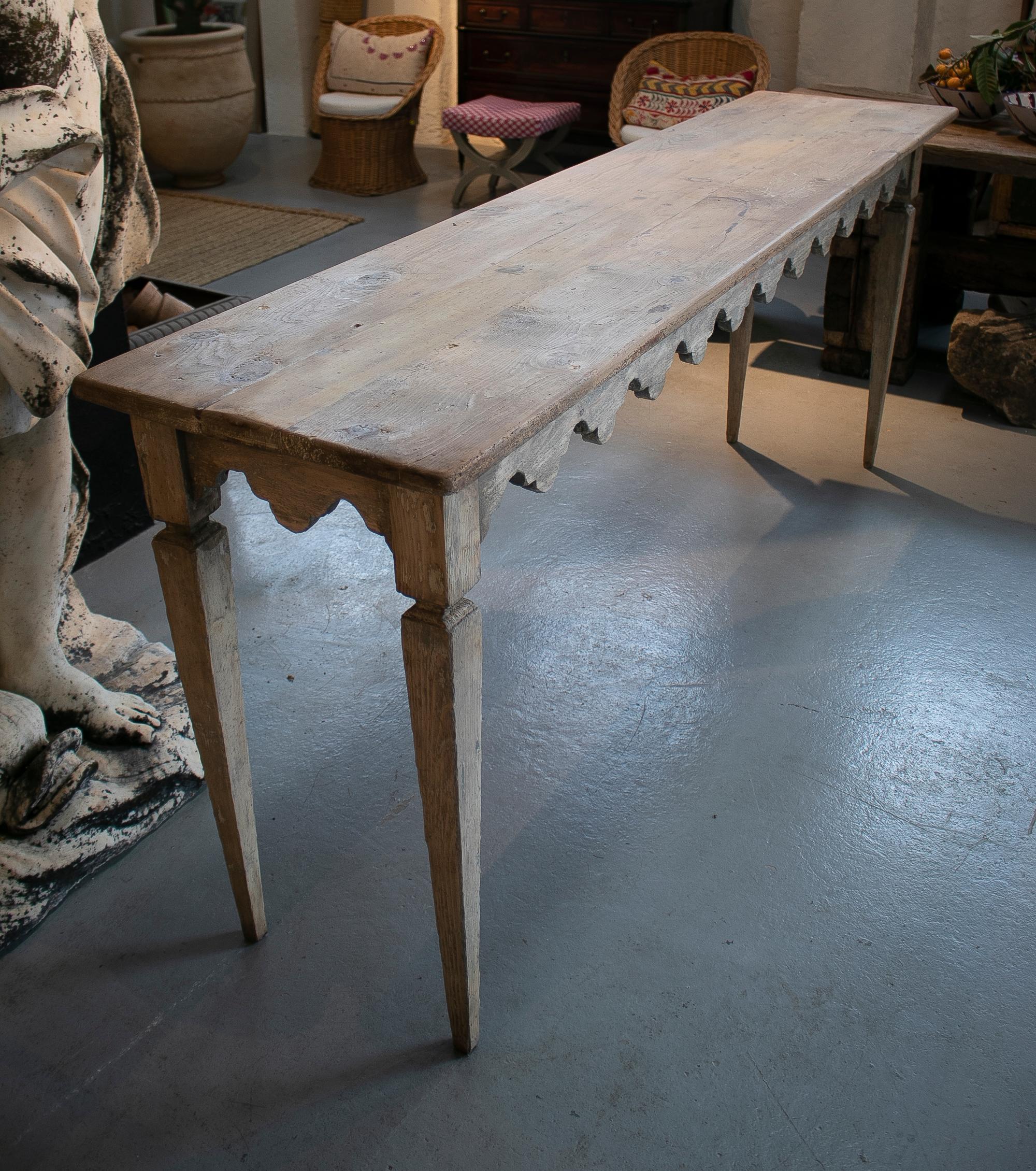 lime washed console table