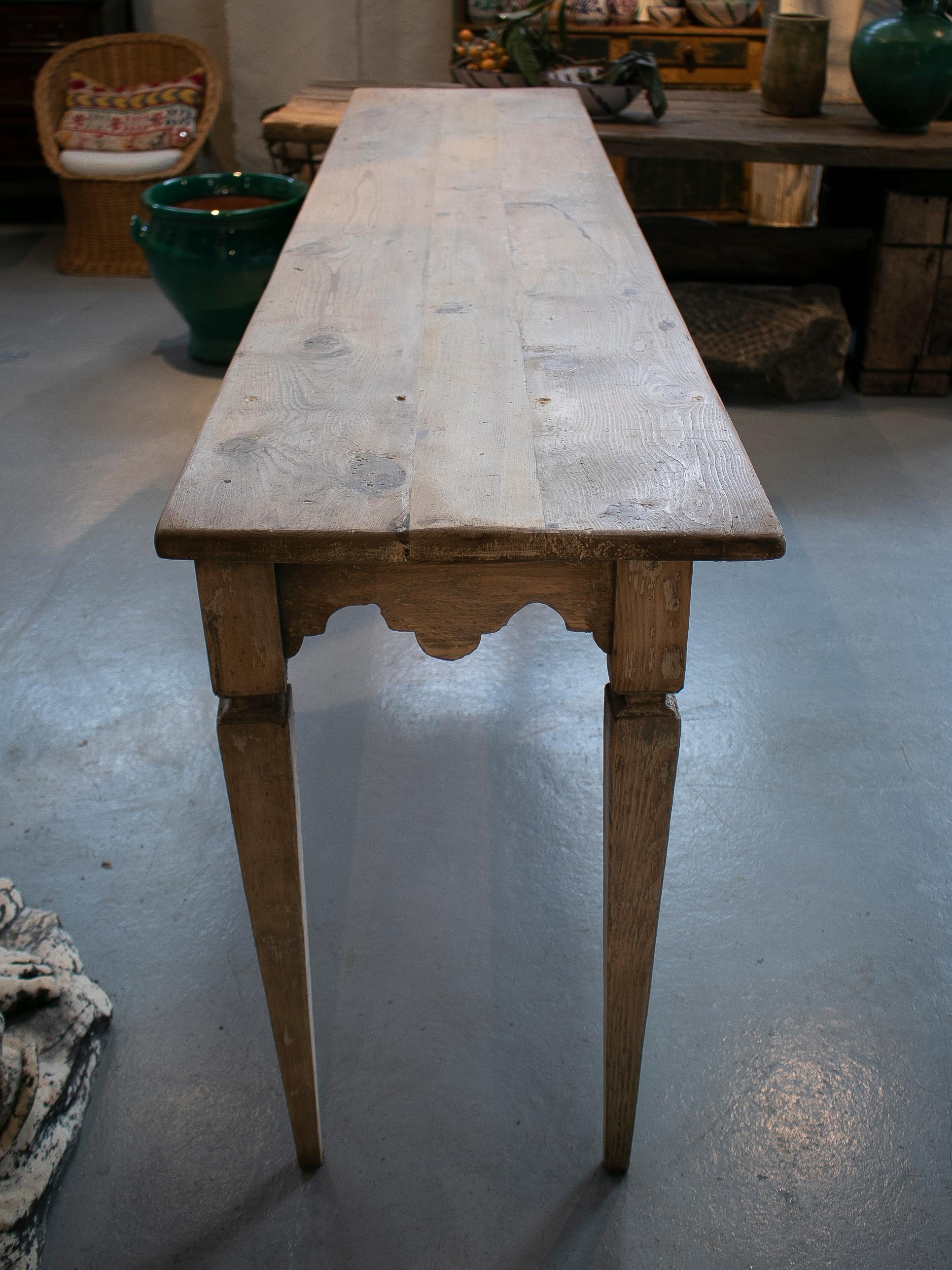 limewashed console table
