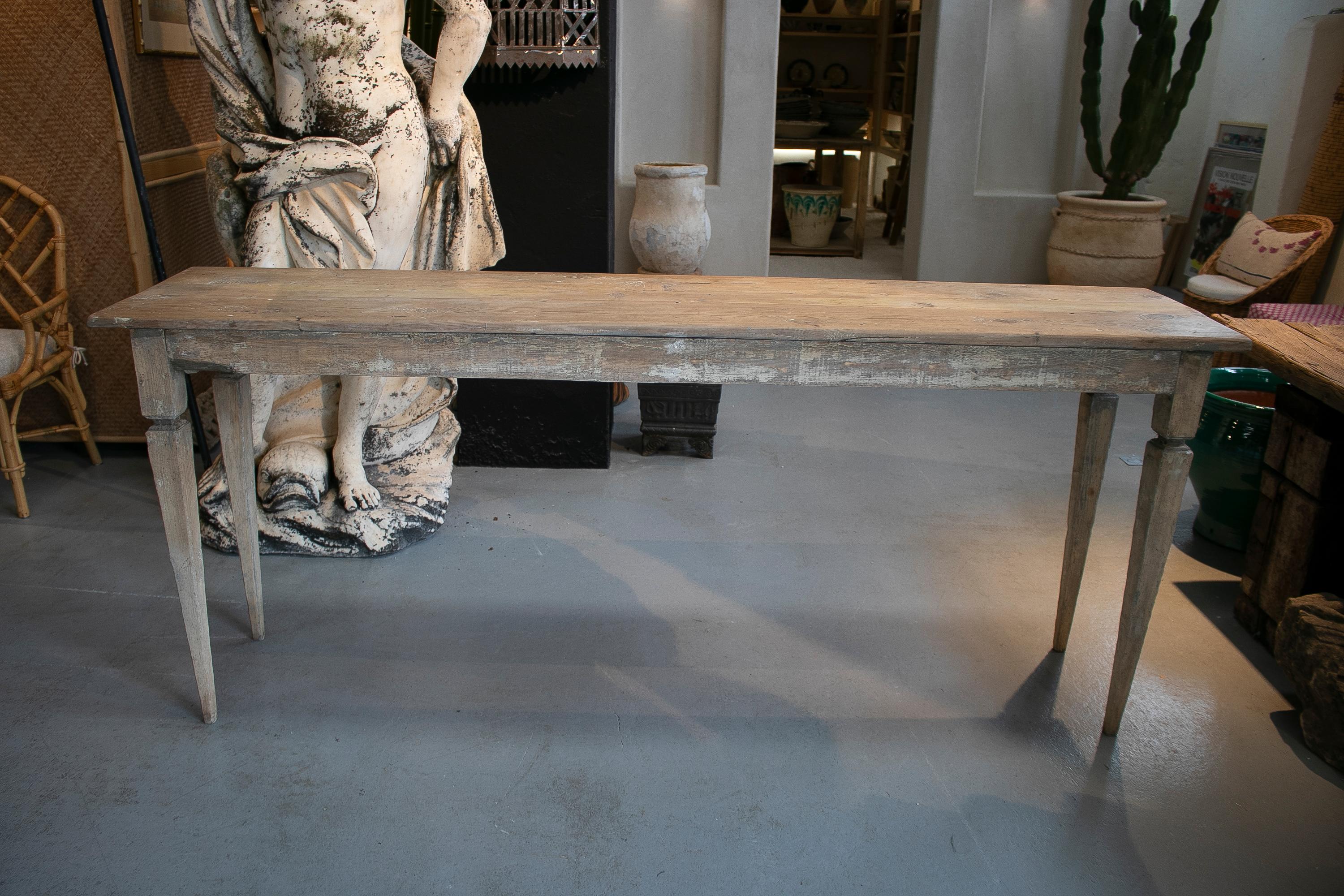 lime wash console table