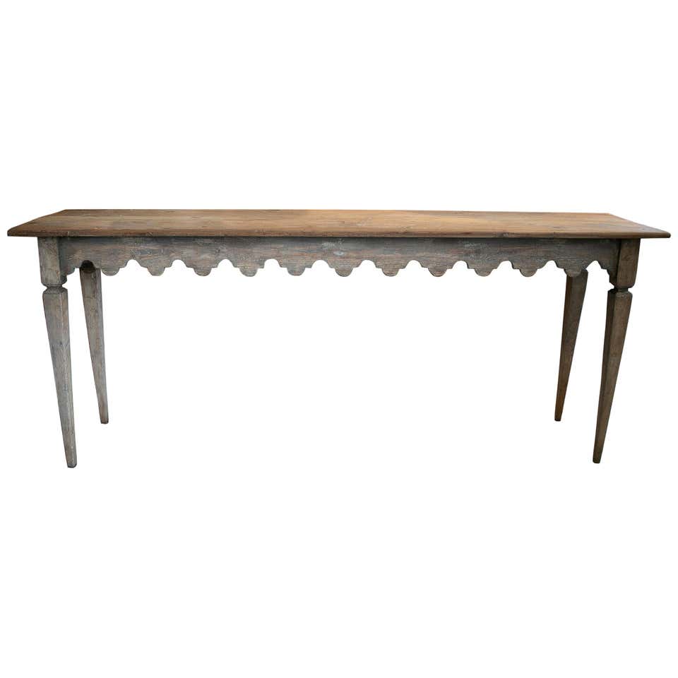 White Lacquer Geometric Console Table at 1stDibs