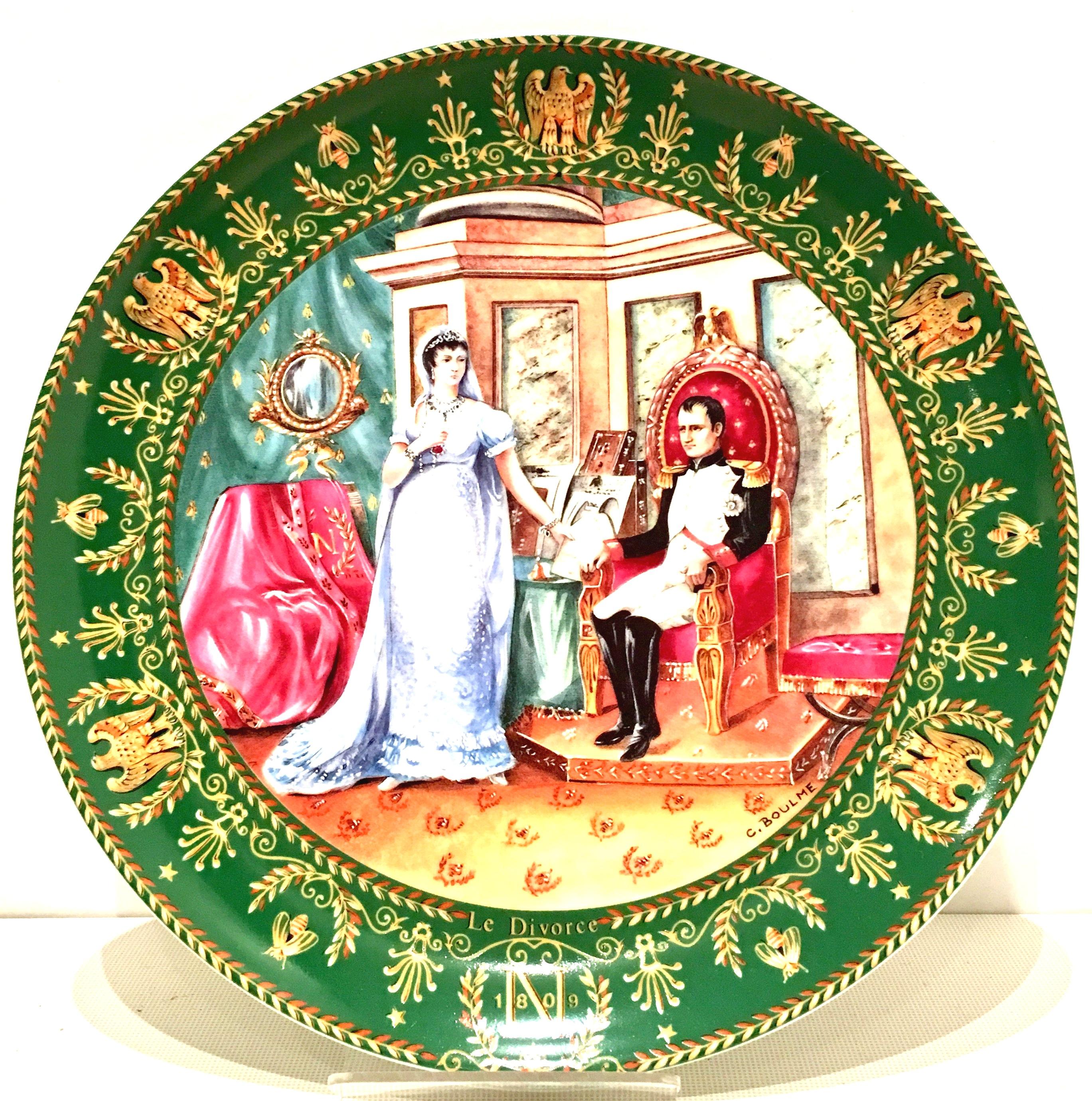 1980s Limoge France Hand Painted Napoleon & Josephine Collector Plates S/4 In Good Condition In West Palm Beach, FL