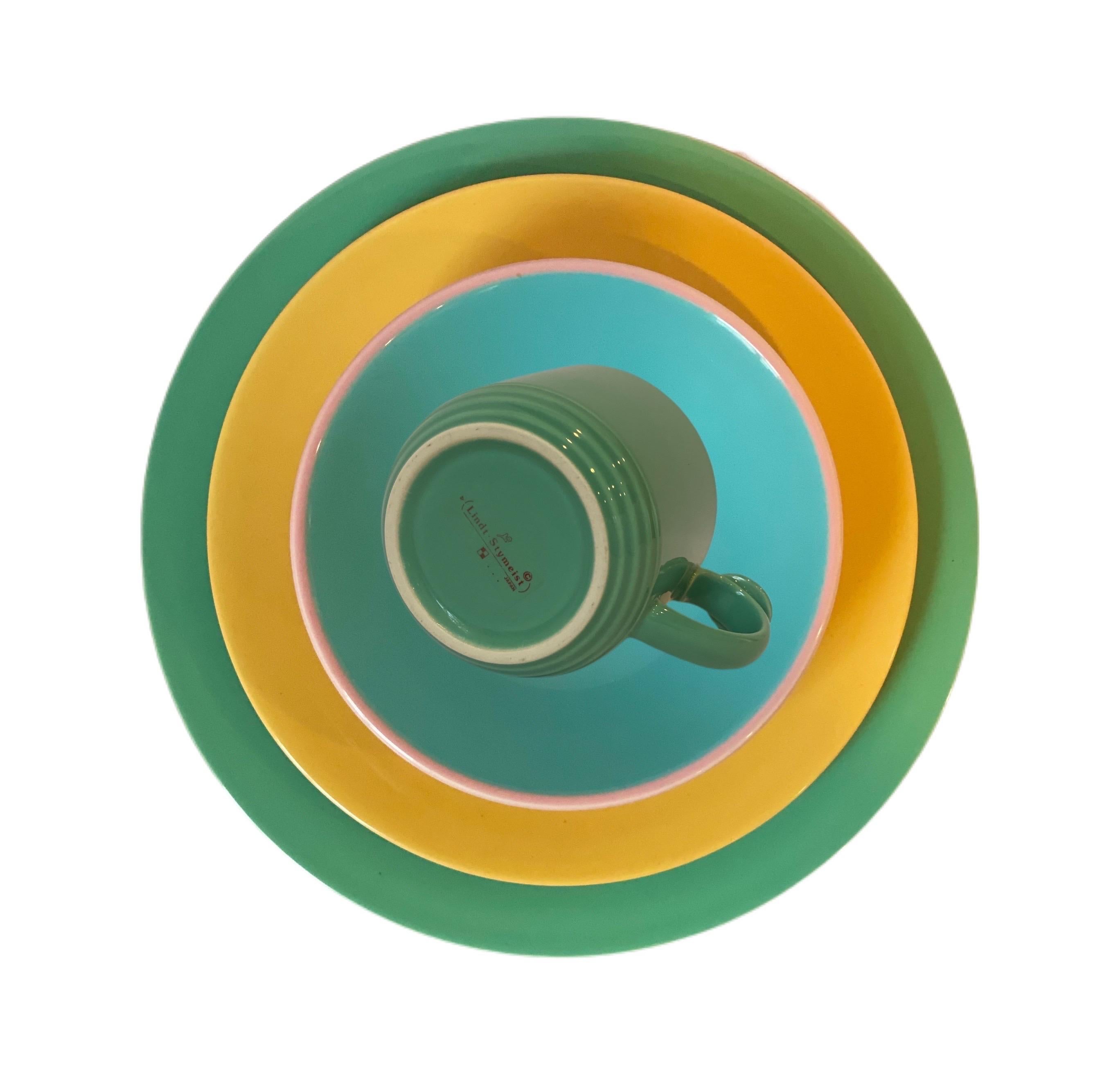 Ceramic 1980s Lindt Stymeist Colorways Dinnerware Service for 8, Set of 35