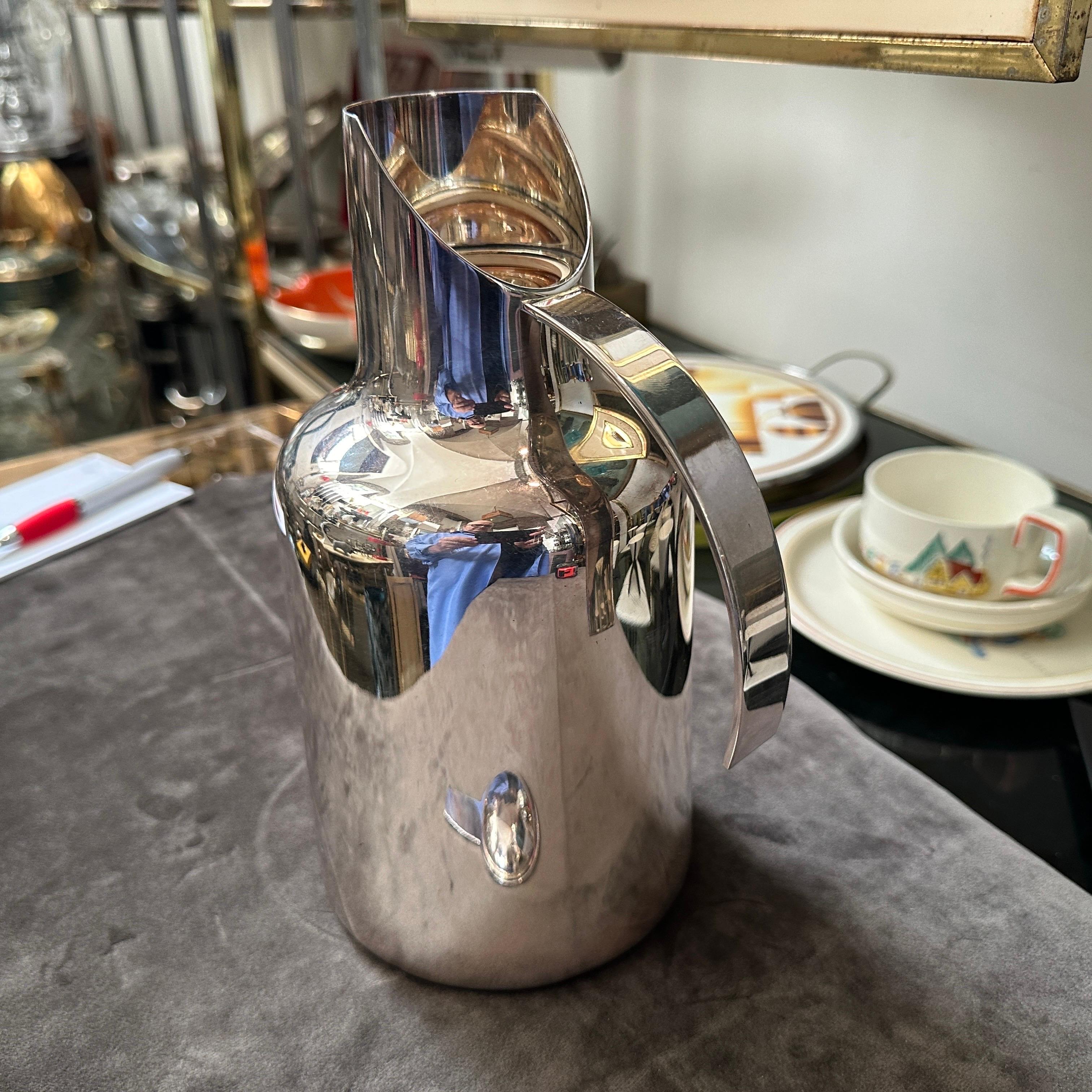 Italian 1980s Lino Sabattini Minimalist Silver Plated Thermos Carafe