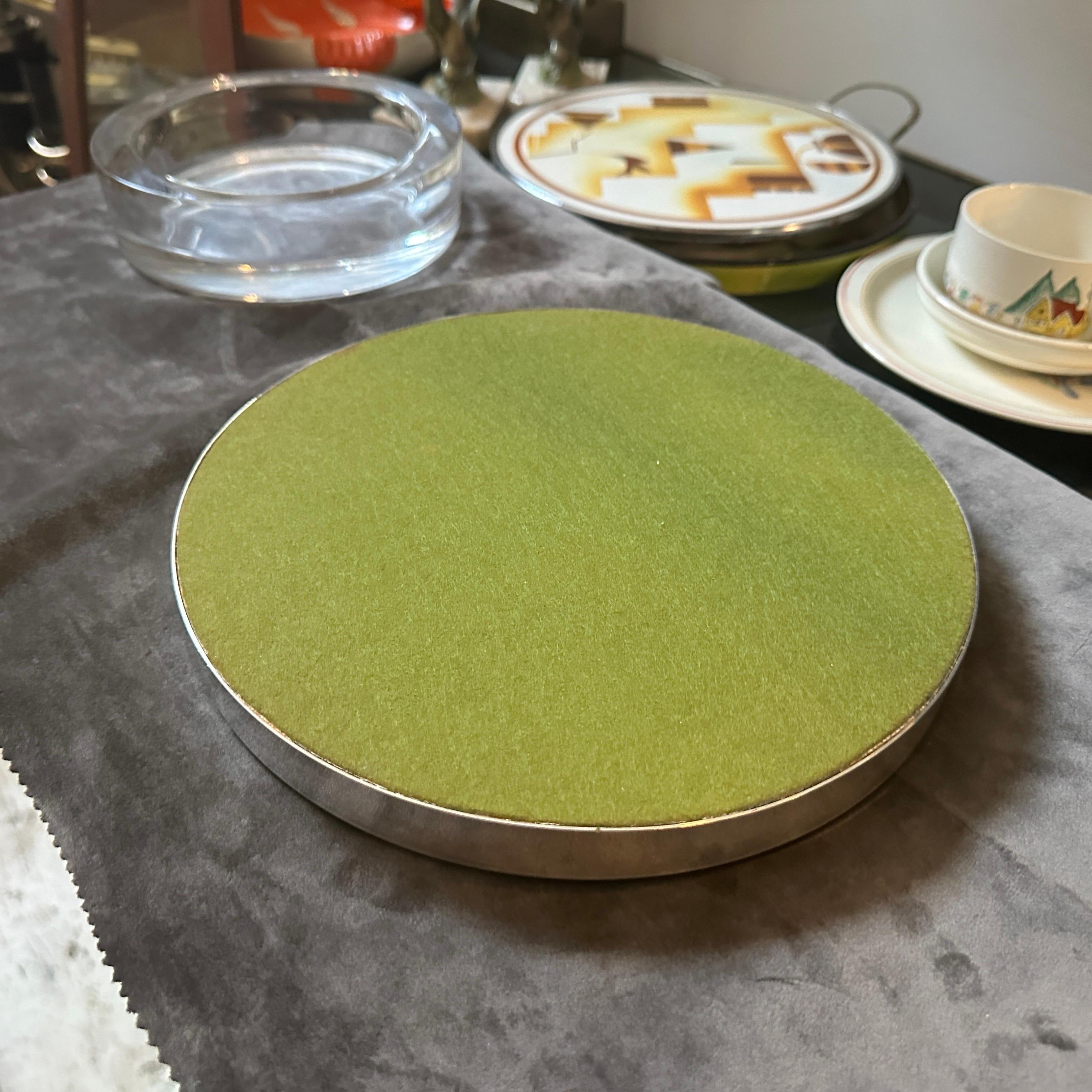 1980s Lino Sabattini Style Minimalist Silver Plated and Glass Bowl For Sale 1
