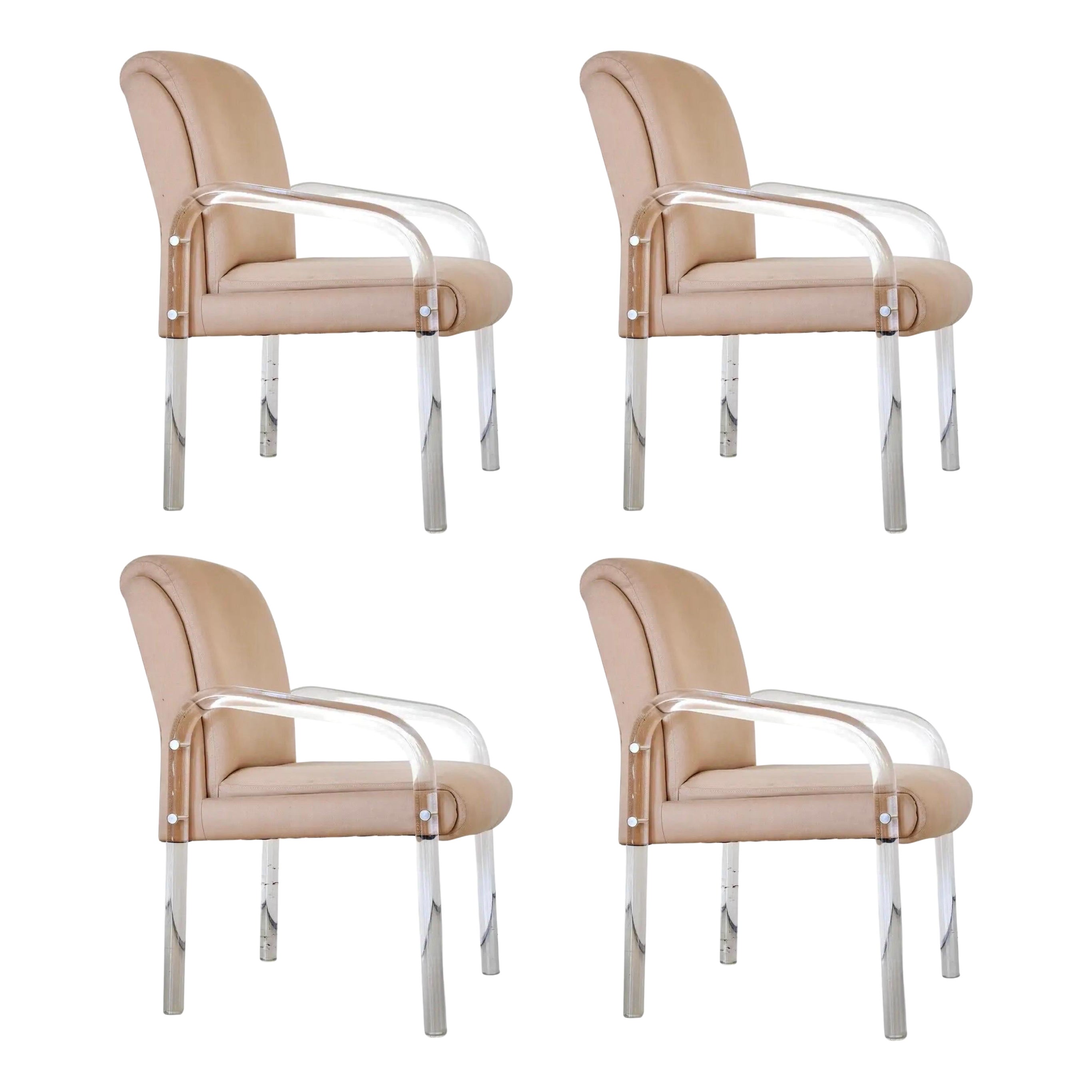 1980 Lion in Frost para Hill Manufacturing Sillas de comedor de lucita - Set de 4