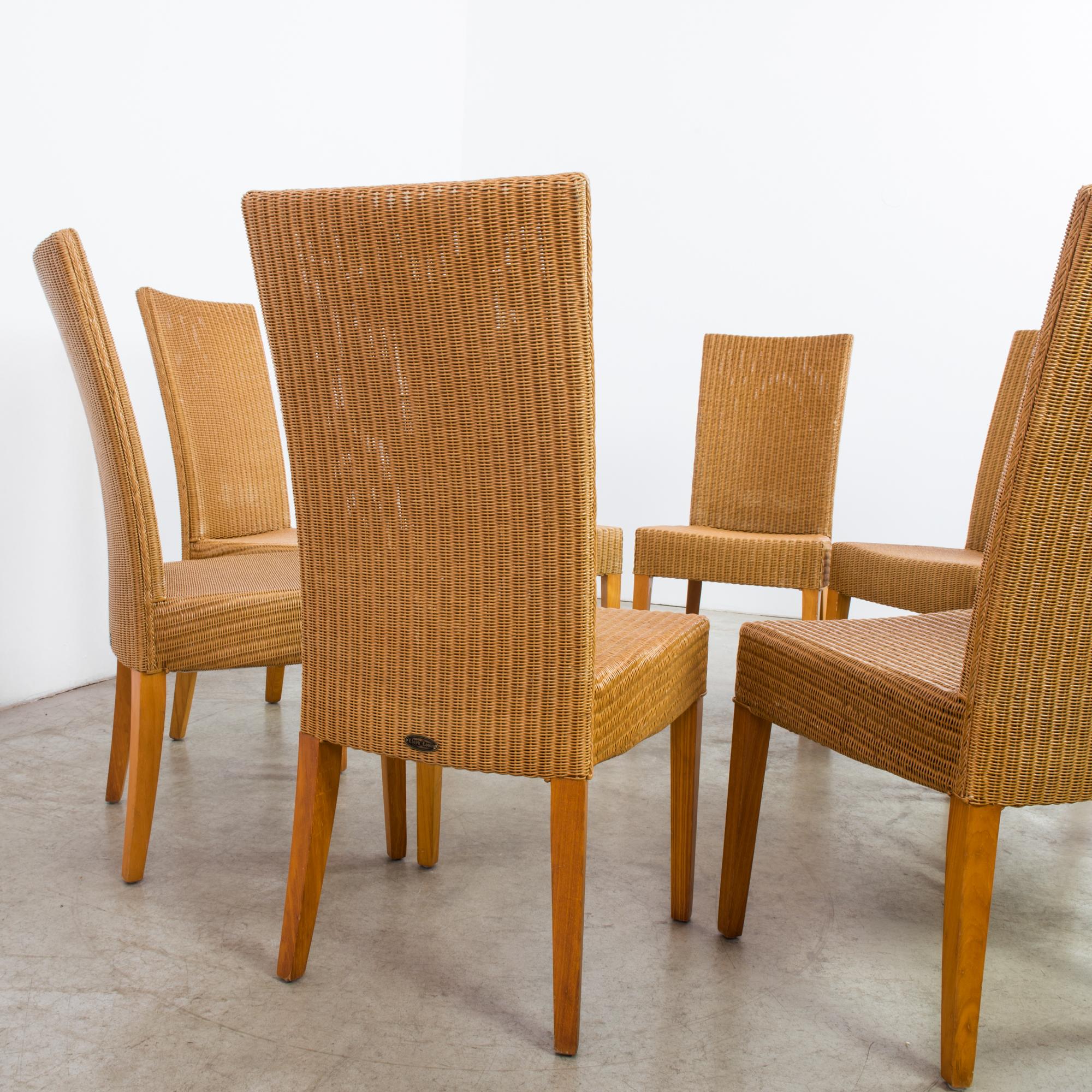 Late 20th Century 1980s Lloyd Loom Wooden Dining Chairs, Set of Eight