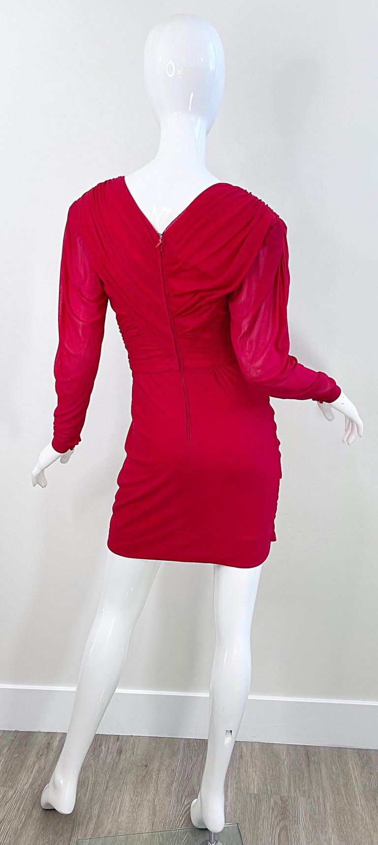 Incredible 1970s Loris Azzaro Black Silk Jersey Dress w Huge Attached Jewel Collar & Jewelled Belt