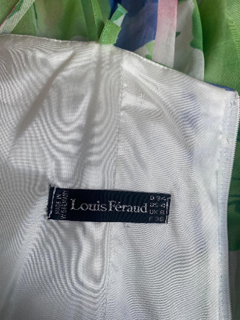1980s Louis Feraud Cotton Floral Print Dress For Sale 6