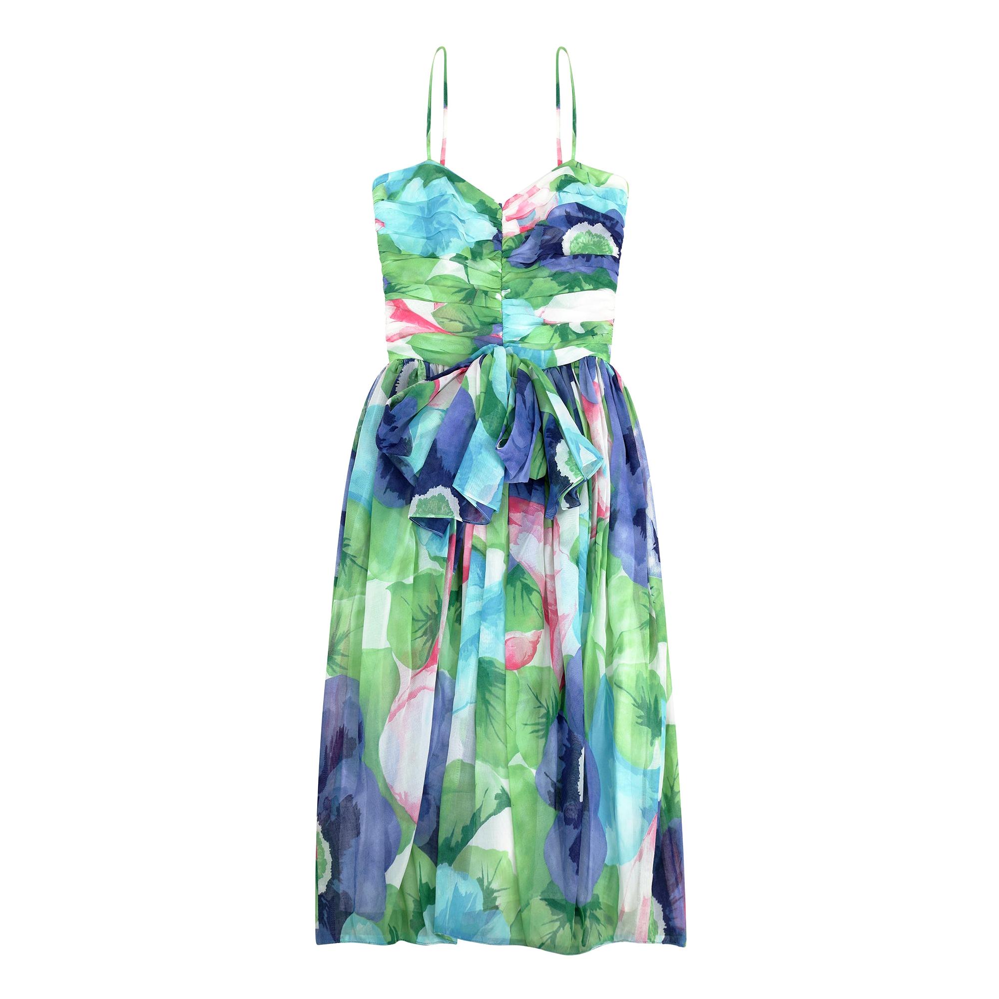 Louis Feraud Silk Crepe Floral Dress