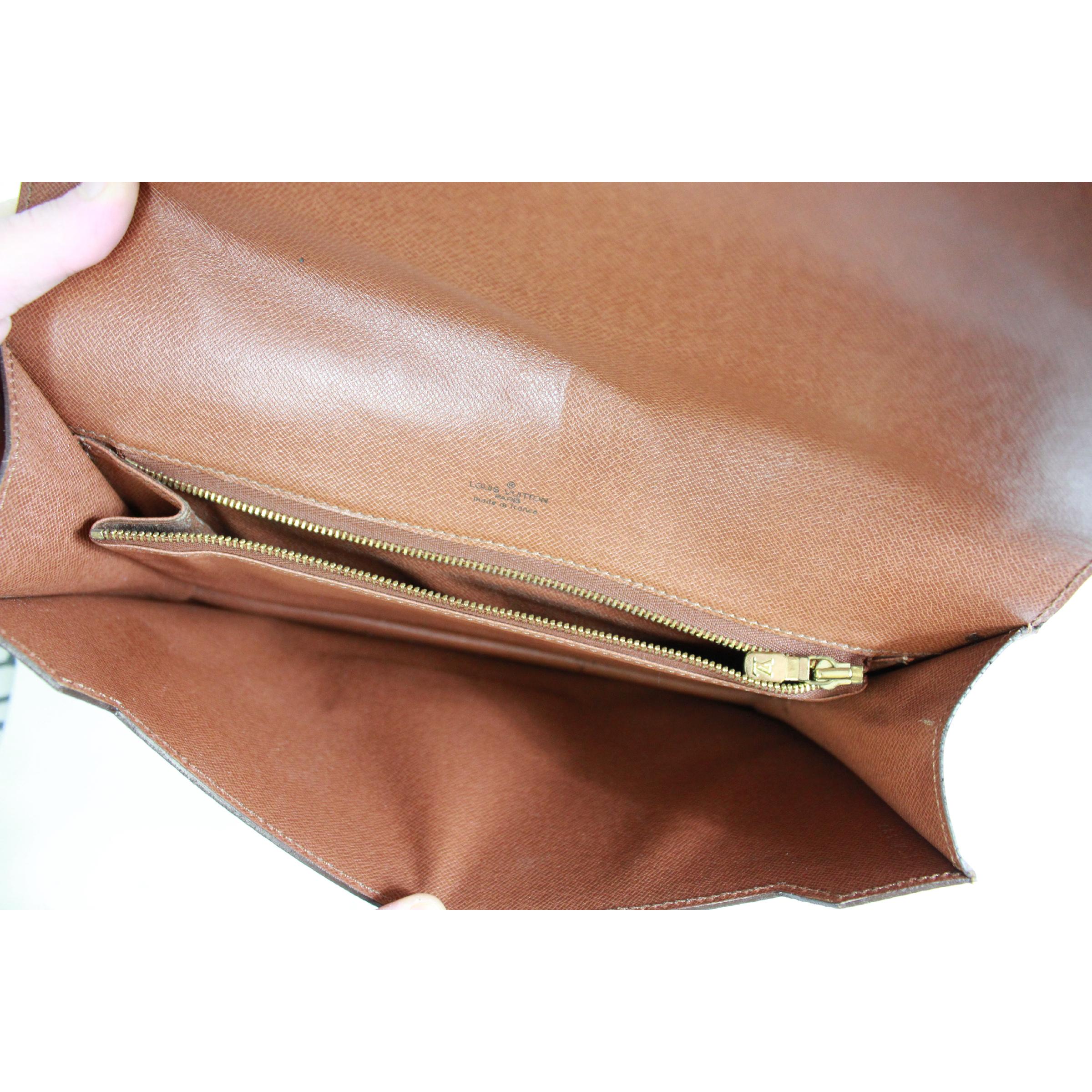 1980s Louis Vuitton Brown Leather Monogram Bag Briefcase 3