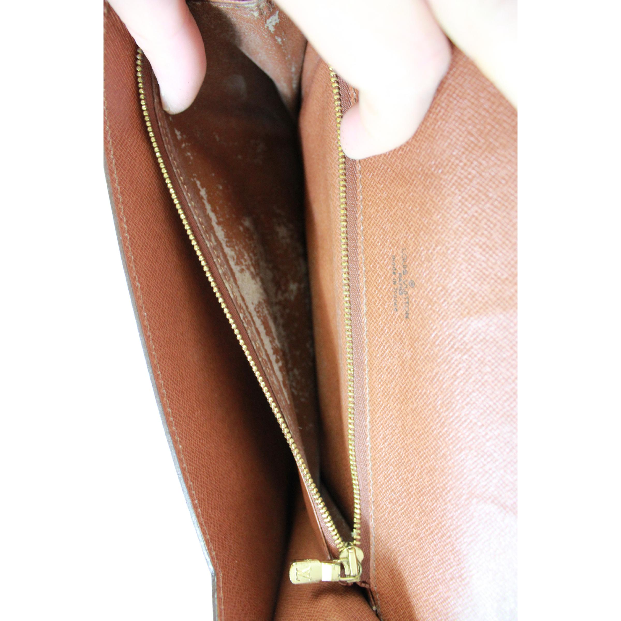 1980s Louis Vuitton Brown Leather Monogram Bag Briefcase 4