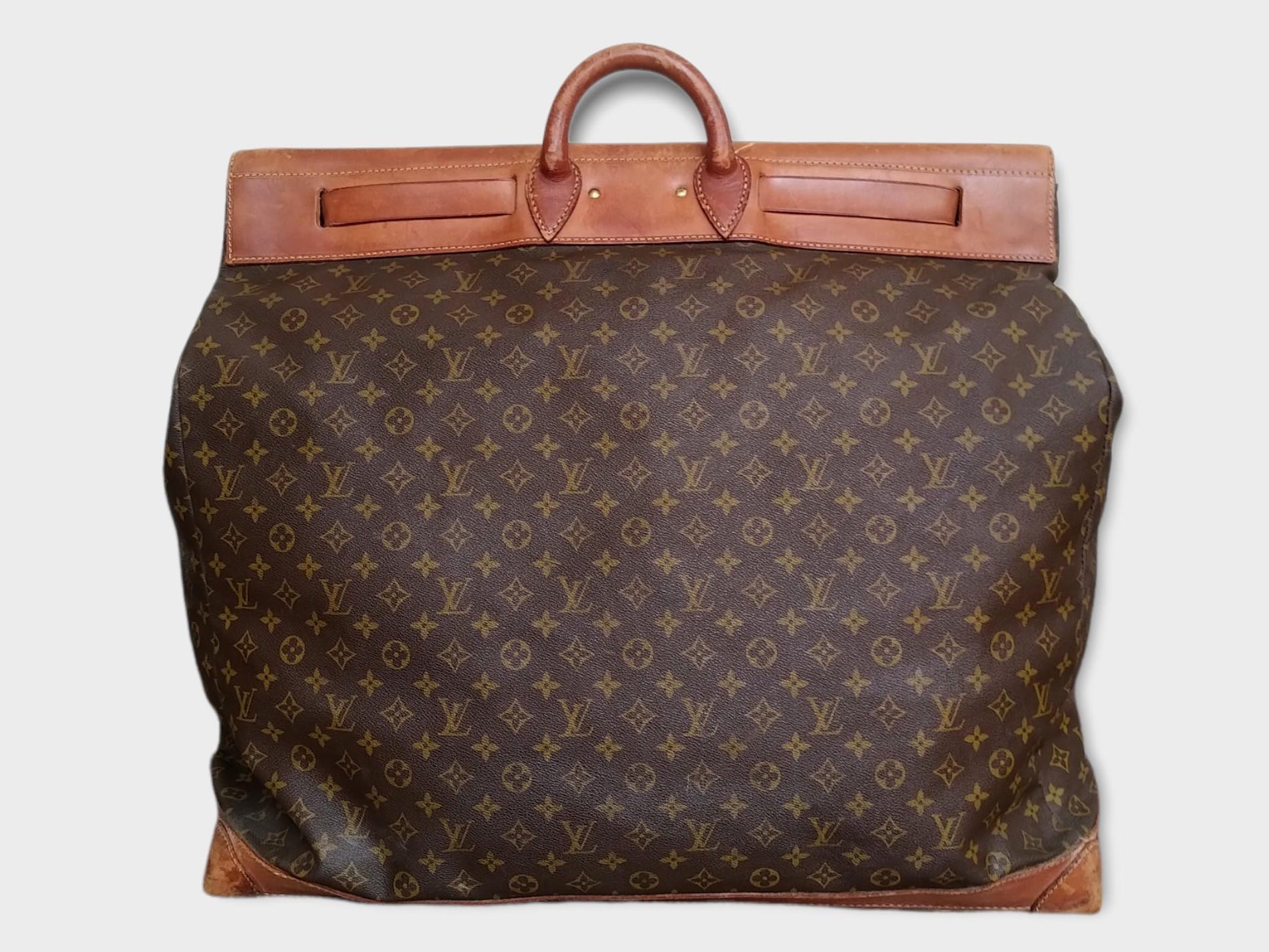 Nero Borsa da viaggio Louis Vuitton Extra Large Monogram Steamer degli anni 80 in vendita