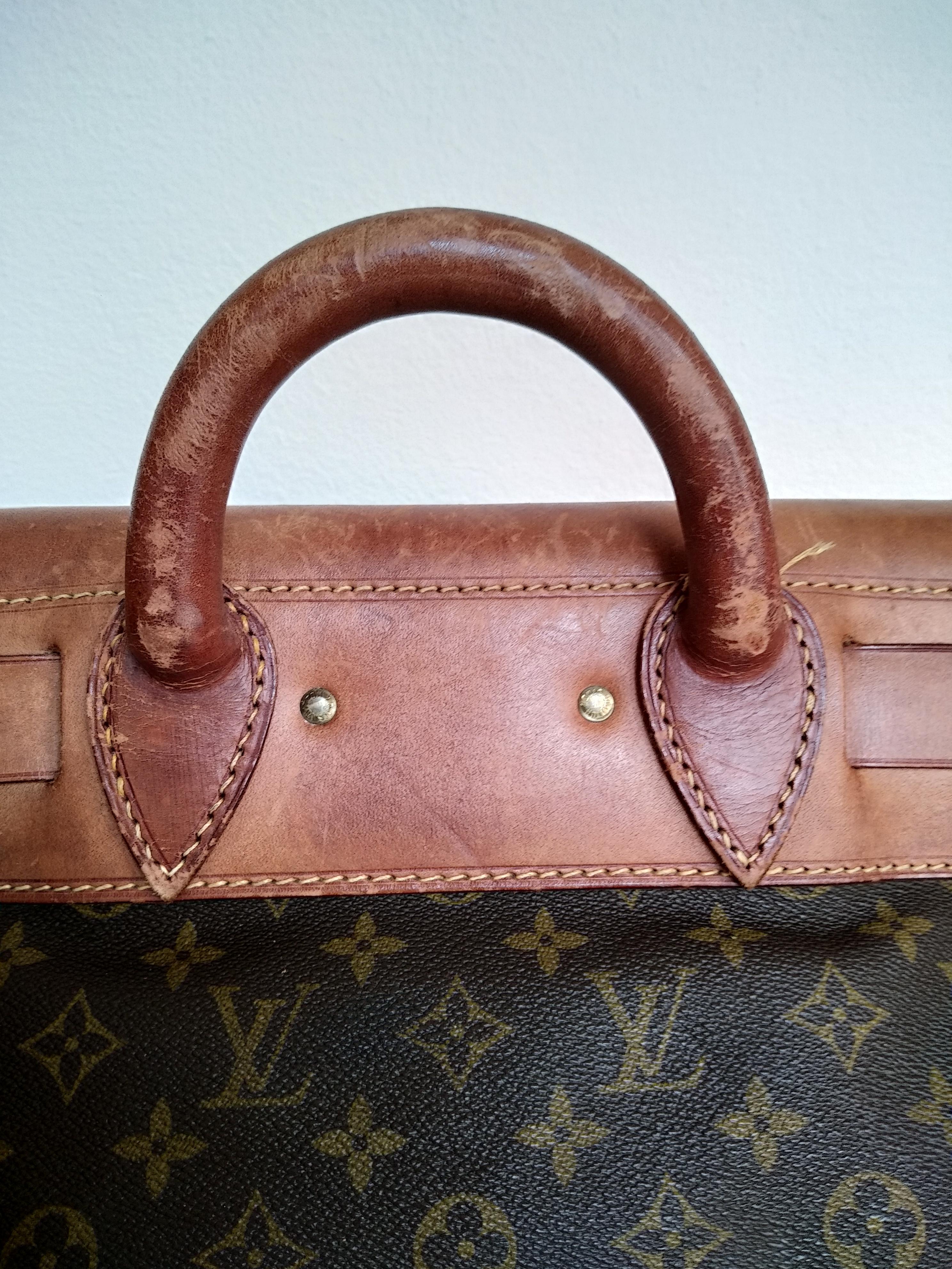 1980s Louis Vuitton Extra Large Monogram Steamer Travel bag In Fair Condition For Sale In Lugano, Ticino