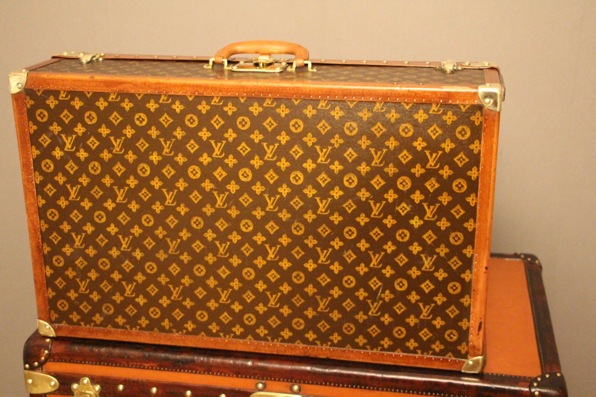 1930-1950s Louis Vuitton Stenciled Monogram Suitcase, Alzer 75 Louis Vuitton 11